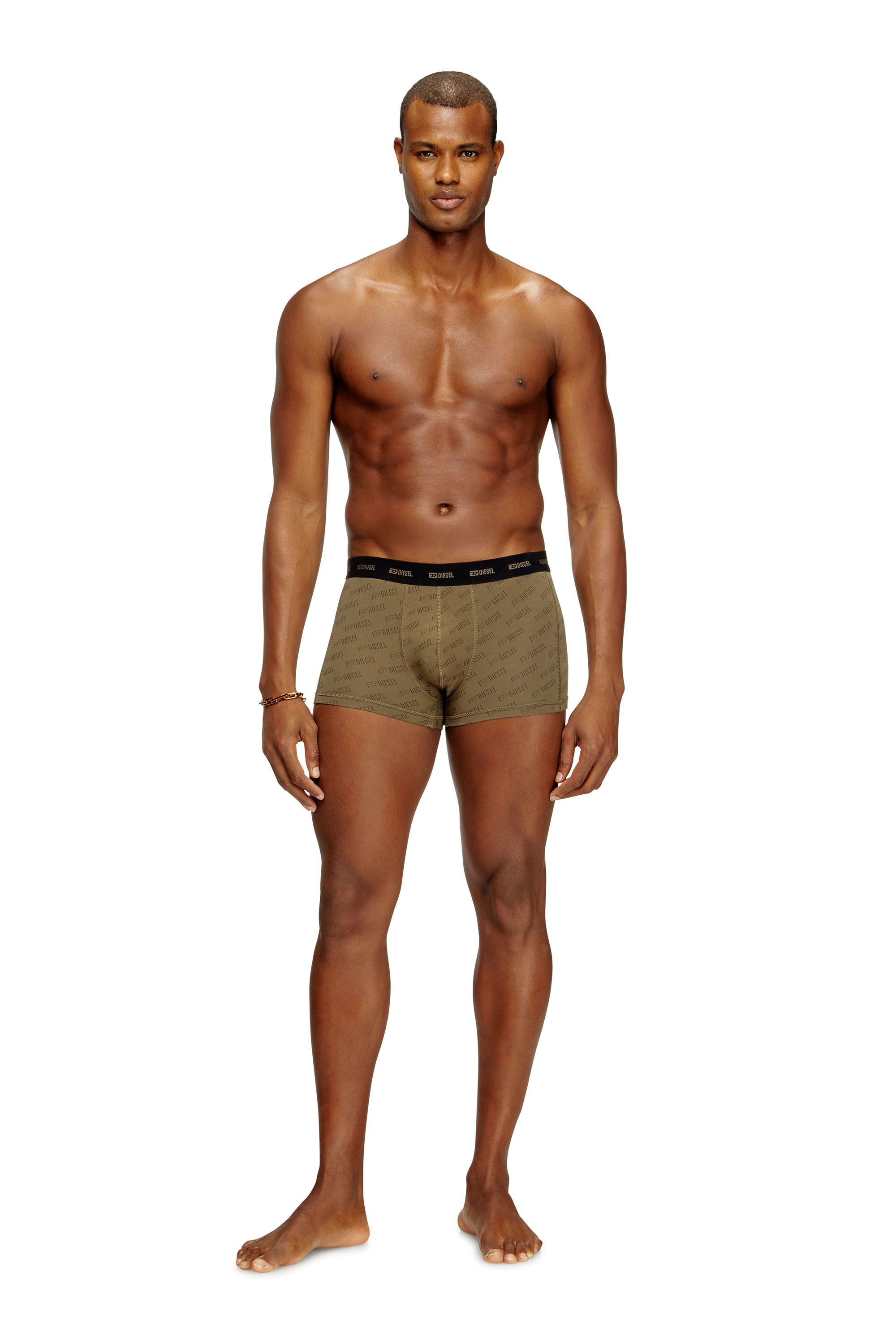 Diesel - DAMIEN-UTLT-3PACK, Man's 3-pack boxer briefs with stylised logo in Military Green - 3