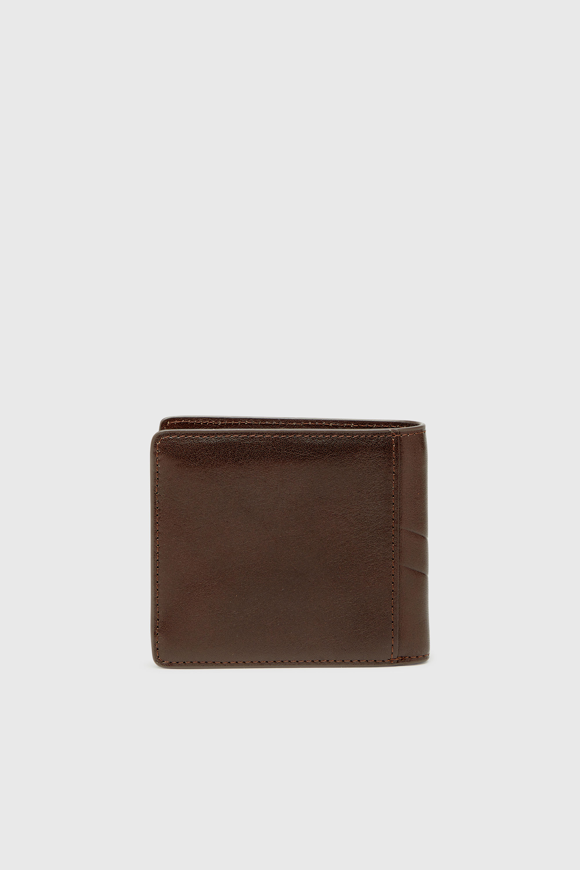 Diesel - FLAG-D BI-FOLD COIN S 3D, Man's Bi-fold leather wallet with embossed logo in Brown - 1