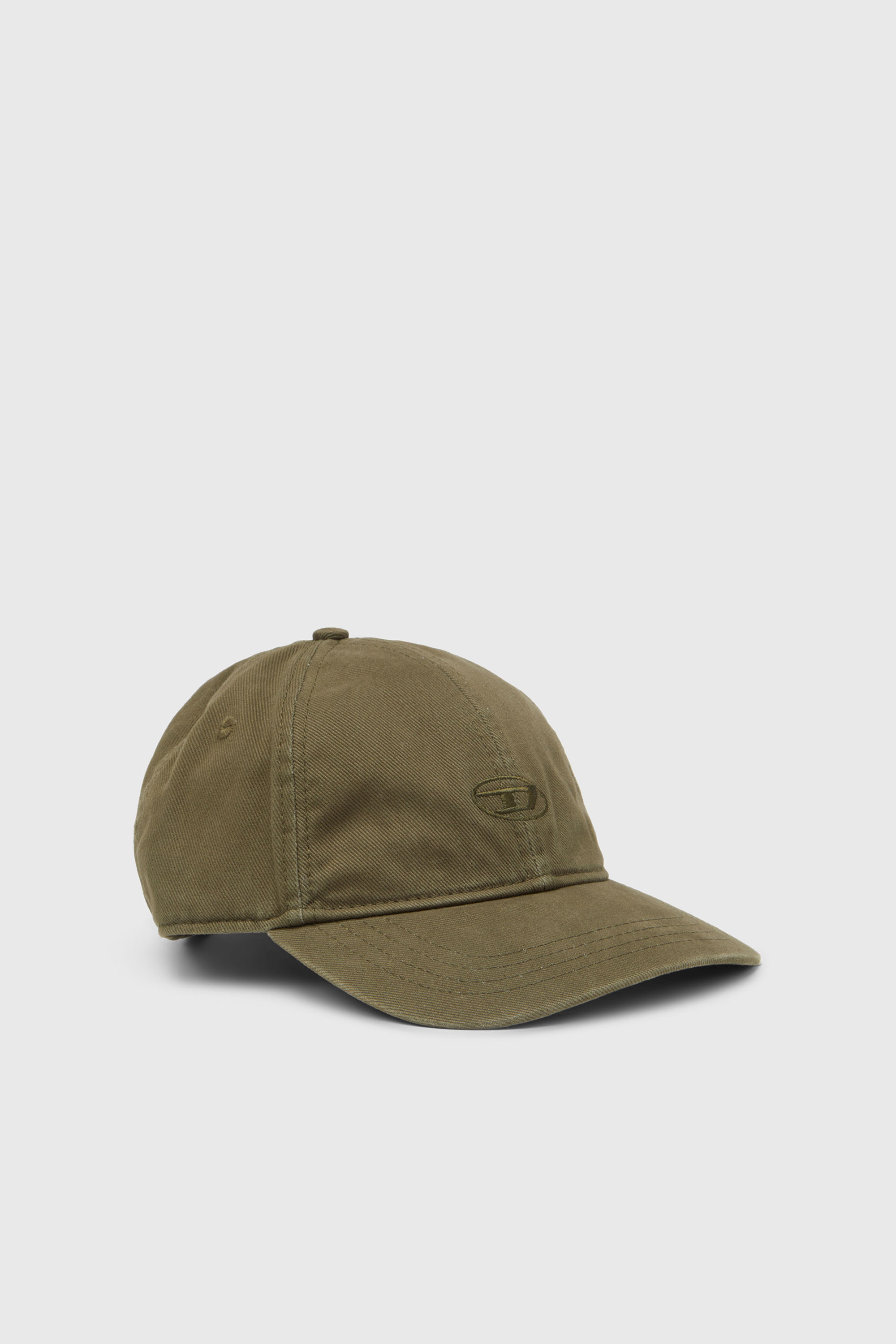 Diesel - C-RUN-WASH, Man's Baseball cap in washed cotton twill in Military Green - 1