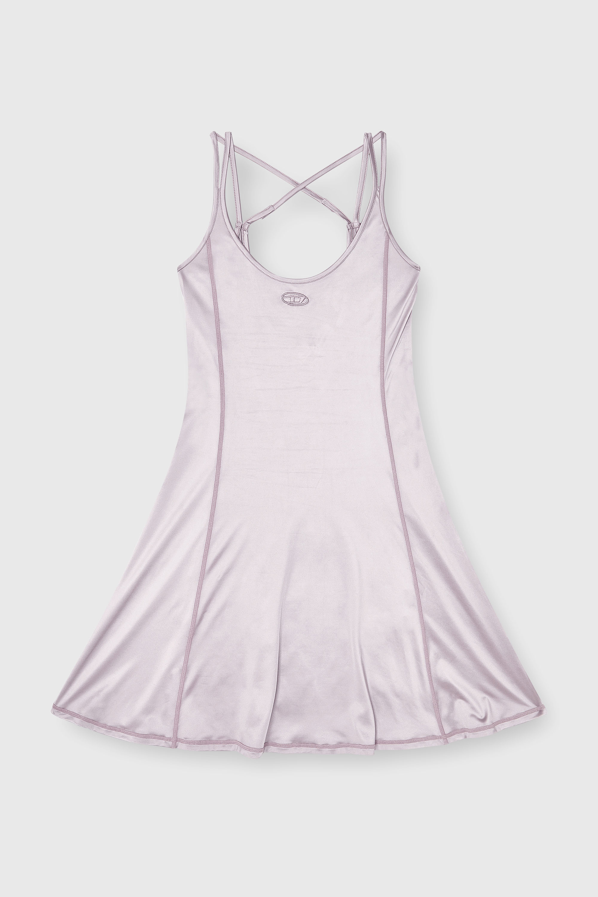 Diesel - D-IMMY, Woman's Fluid mini dress with double straps in Lilac - 1