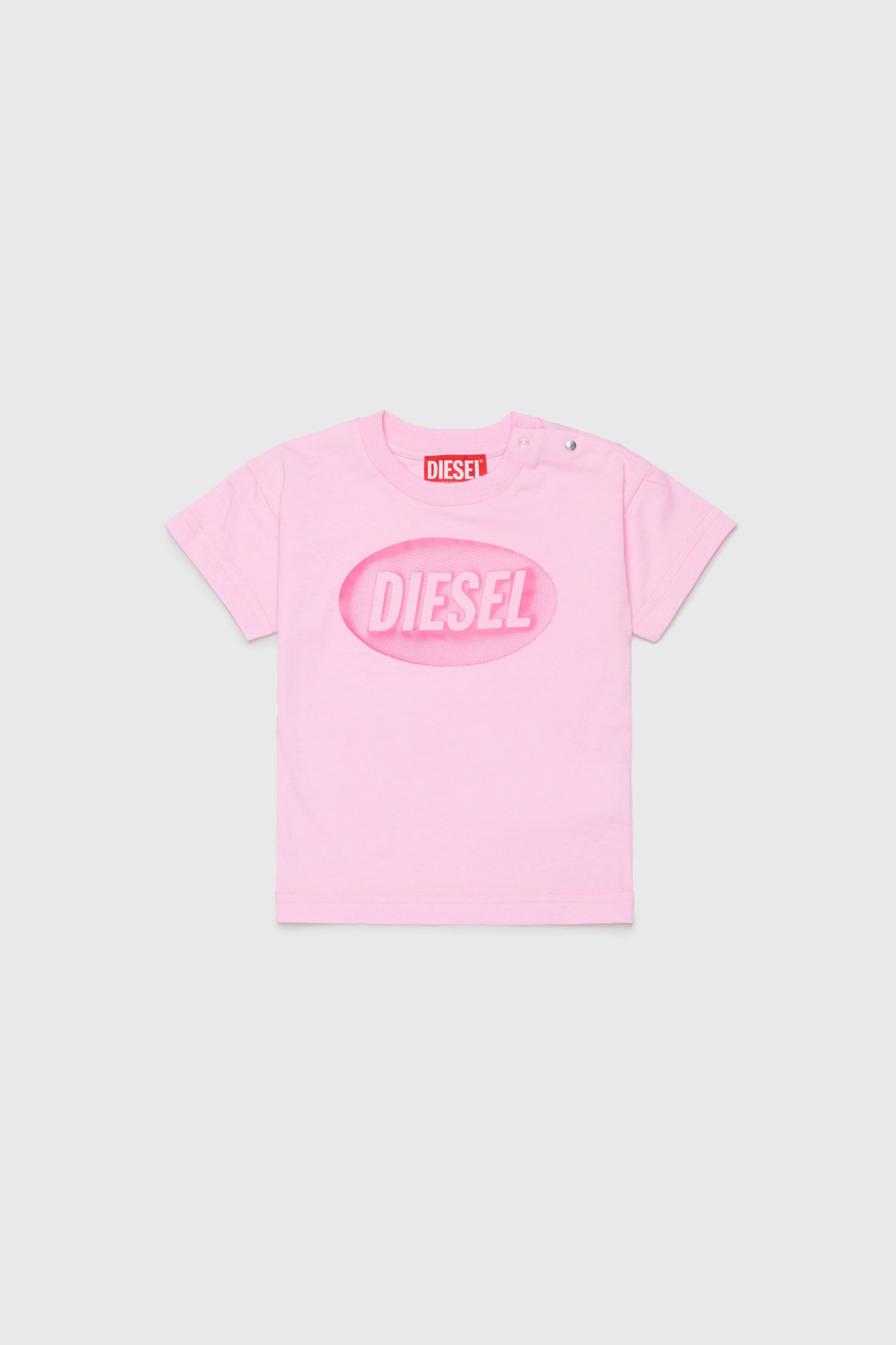 Diesel - TDSELB, Unisex's Cotton T-shirt with logo print in Pink - 1