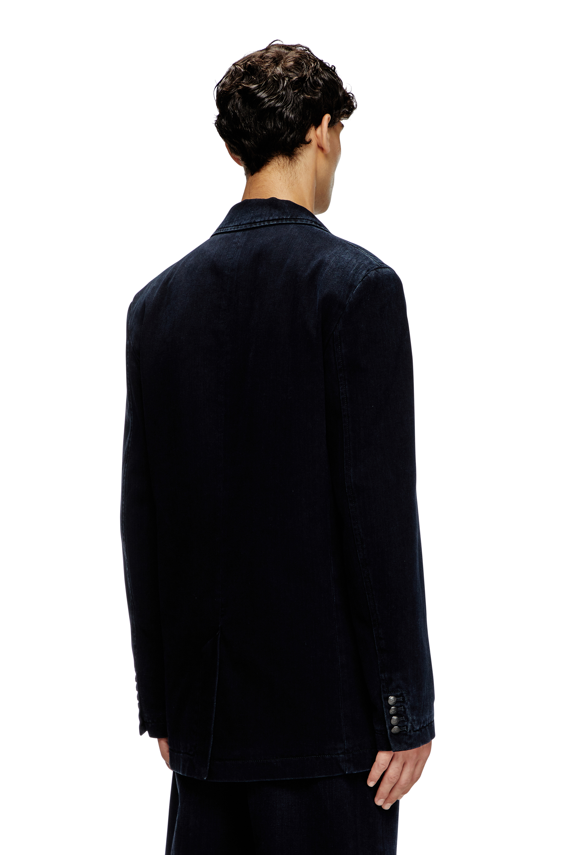 D-REGER-D, Dark Blue Diesel - D-REGER-D, Unisex's Blazer in lightly treated denim in Dark Blue - 4