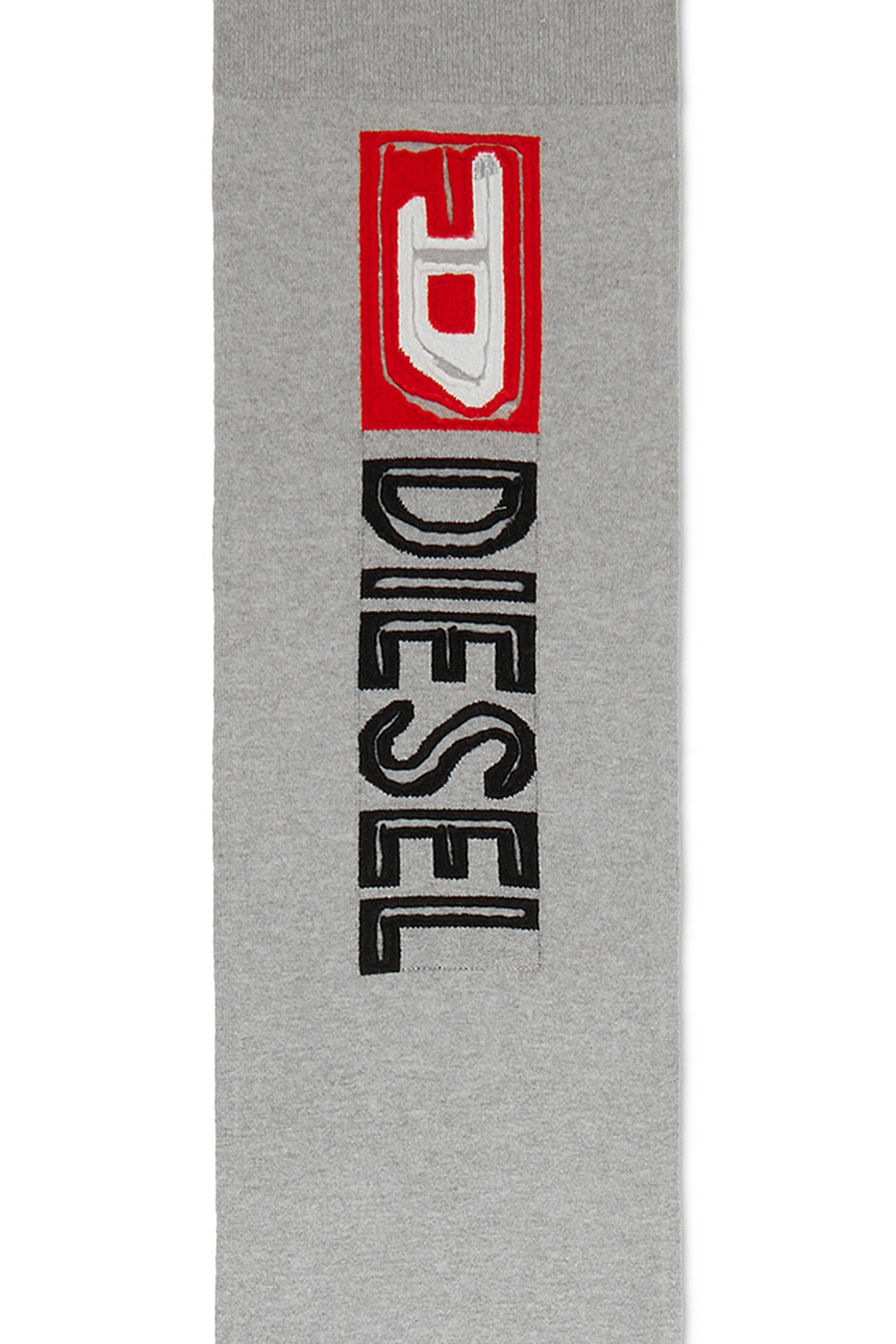 Diesel - K-PEFF, Unisex Wool scarf with peel-off logo in Grey - Image 3