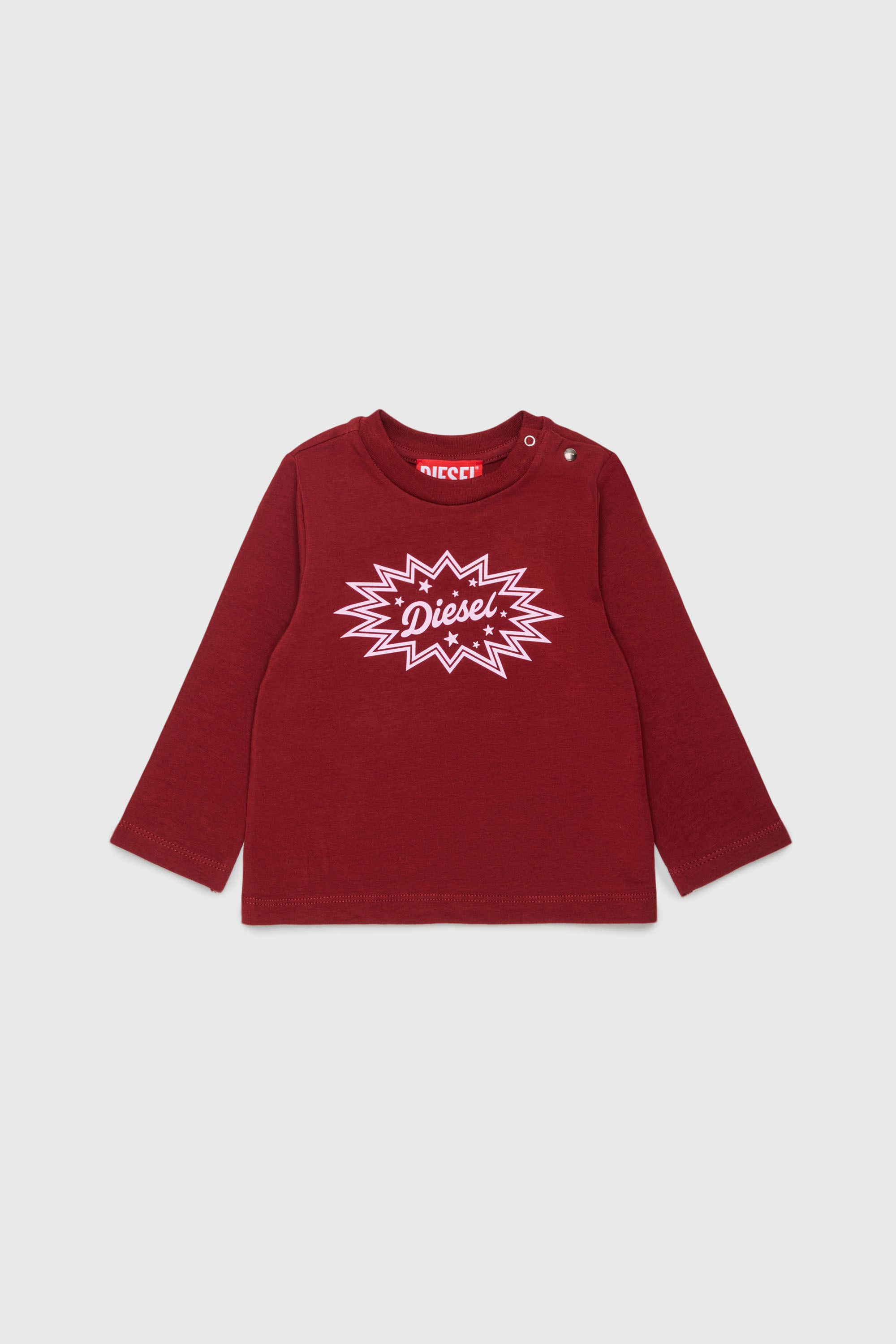 Diesel - TFUMB, Woman's Long-sleeve T-shirt with starburst logo print in Red - 1
