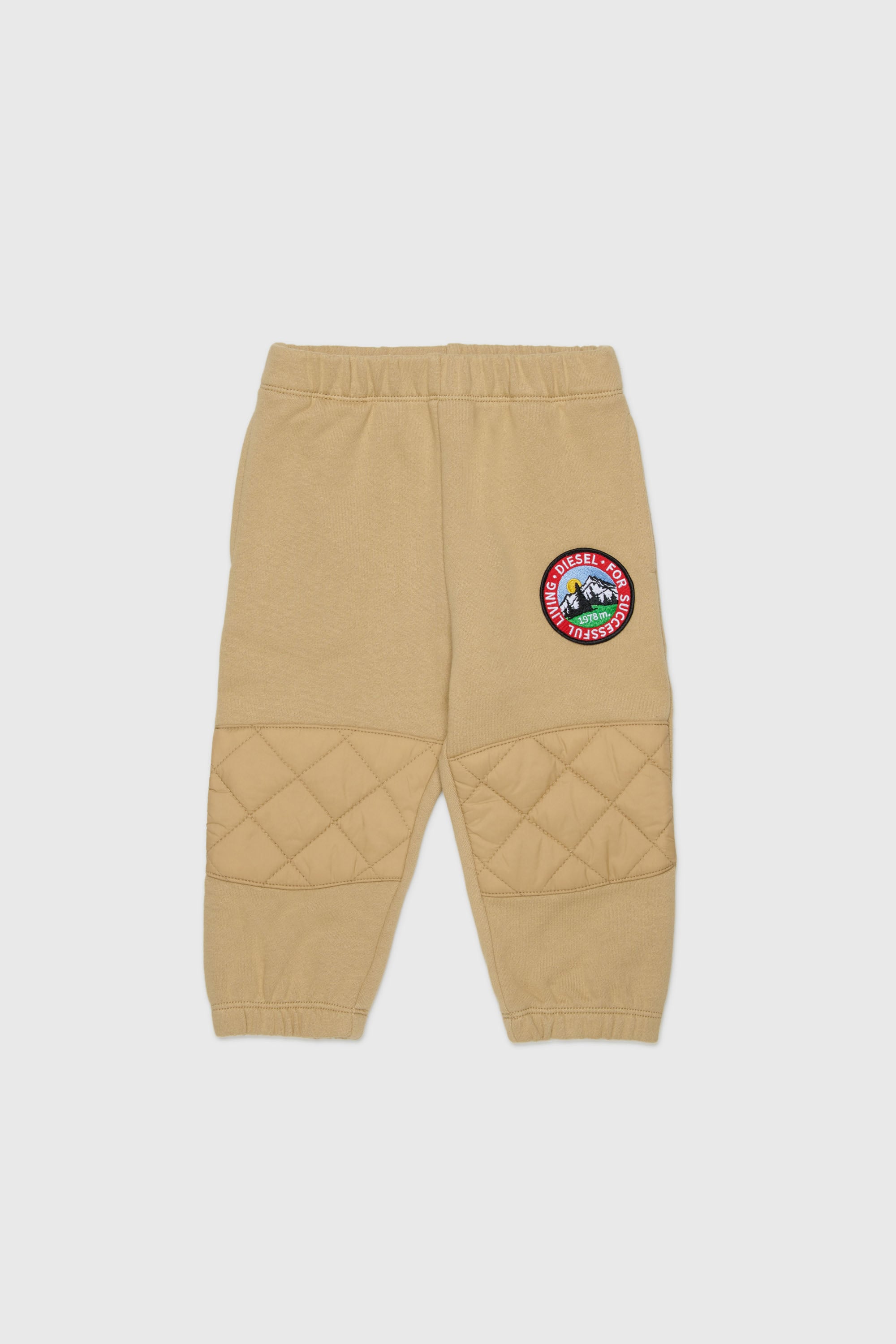 Diesel - PMONTB, Unisex's Sweatpants with quilted knee panels in Brown - 1