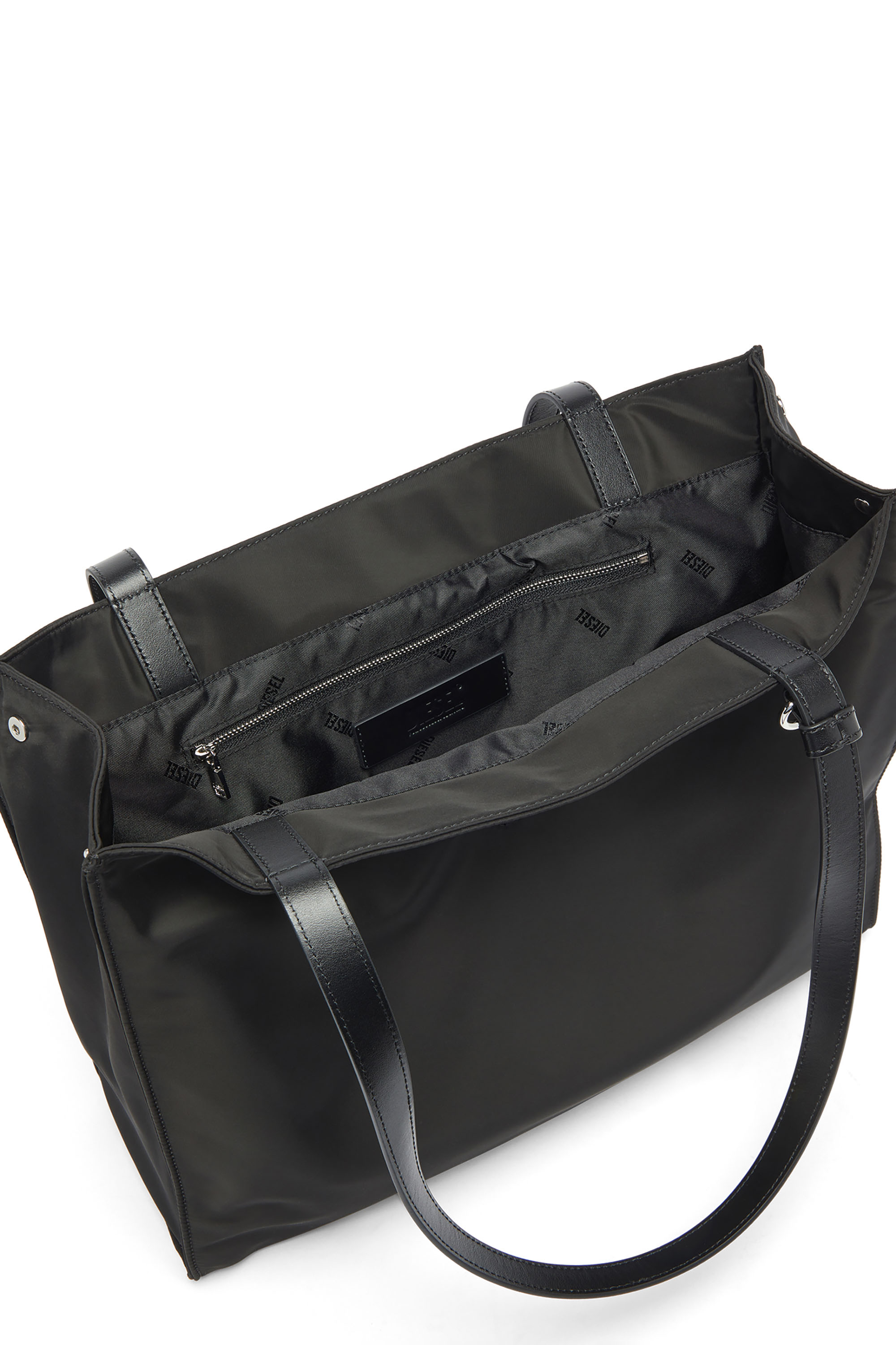 Diesel - 1DR TOTE E/W, Unisex's 1DR - Shopping bag in nylon with leather flap in Black - 3