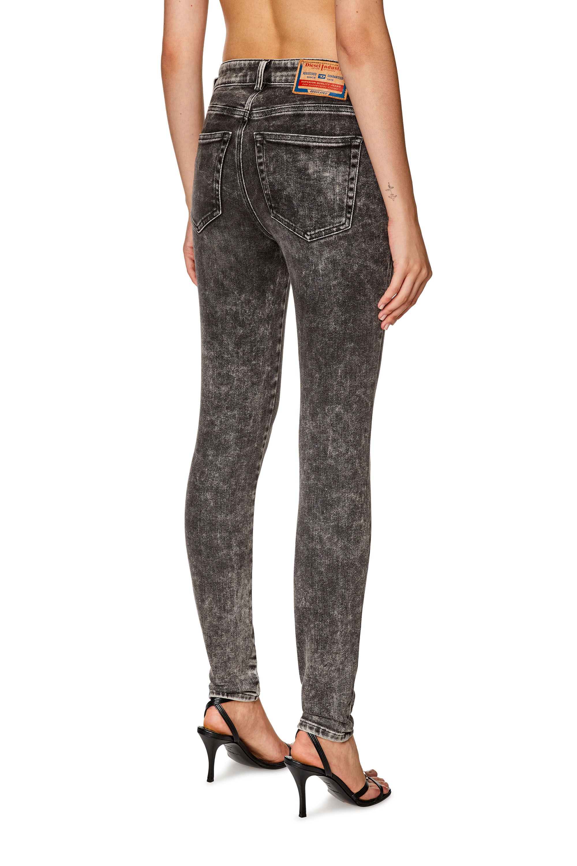 Diesel - Super skinny Jeans 2017 Slandy 09F80, Woman's Super skinny Jeans - 2017 Slandy in Black/Dark grey - 4