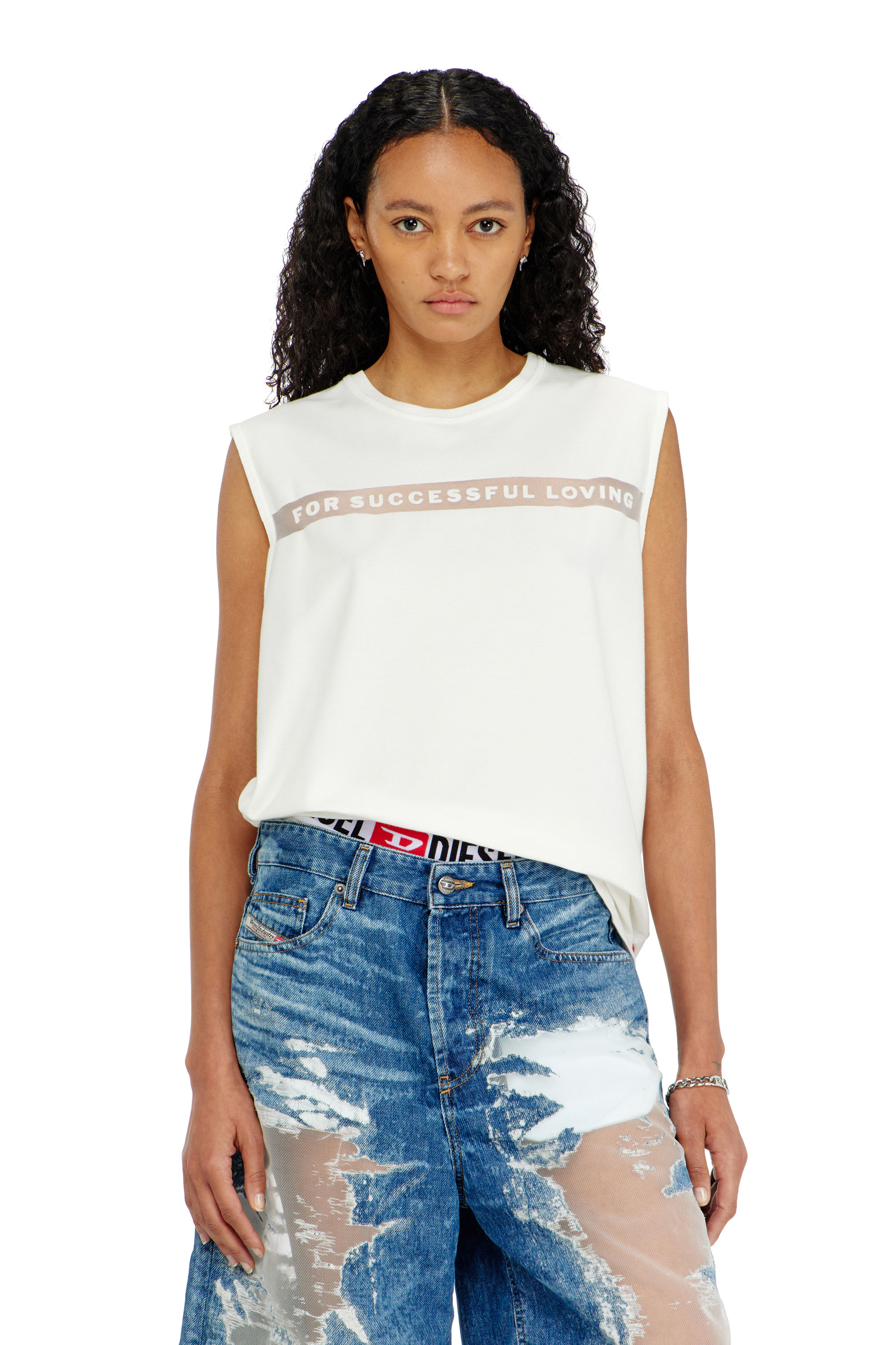 Diesel - PR-T-NORM-BISC-MATI-R, Unisex's Tank top with For Successful Loving logo in White - 3