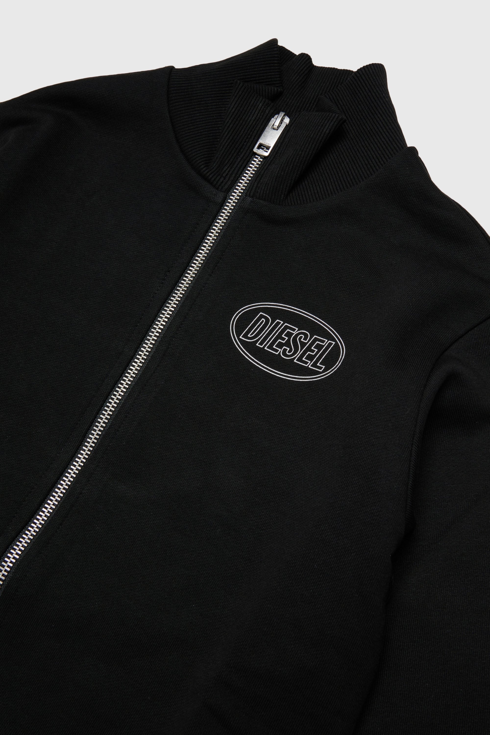 Diesel - SCIRCLEZIP OVER, Man's Cotton sweatshirt with logo print in Black - 3