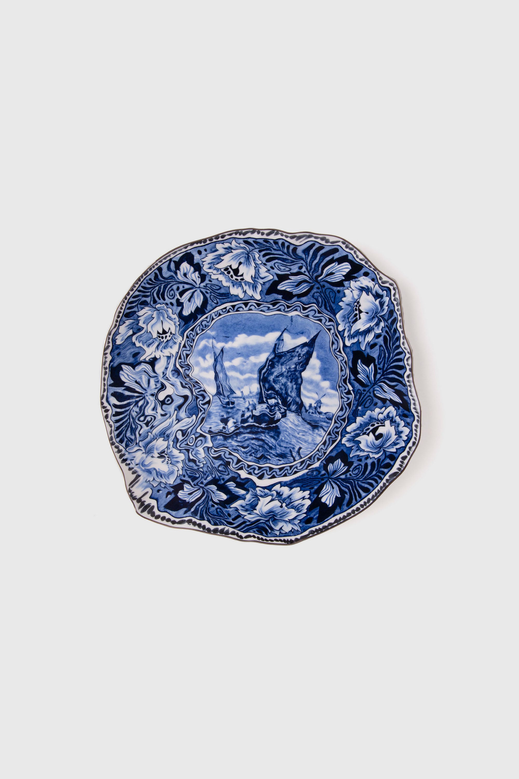 Diesel - 11204 PORCELAIN DINNER PLATE "CLASSIC ON, Unisex's Porcelain dinner plate in White/Blue - 1