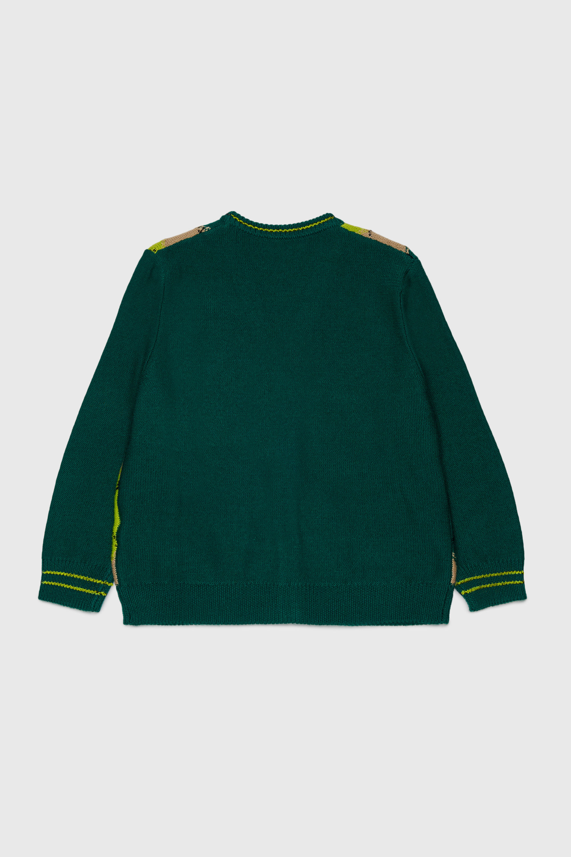 Diesel - KROMYCARDIGAN OVER, Unisex's Wool-blend cardigan with argyle motif in Green - 2