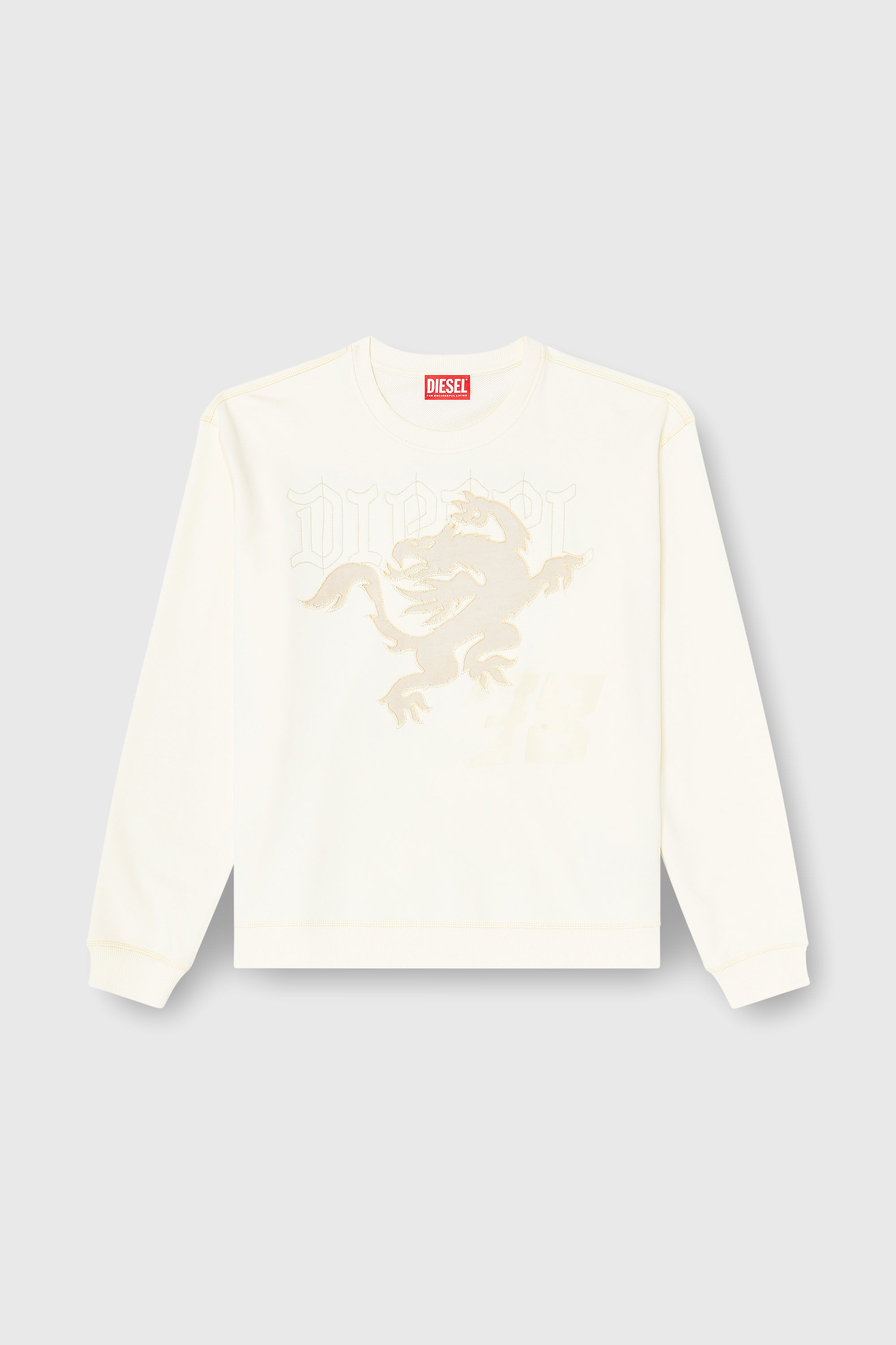 Diesel - S-NORM-AA3, Man's Sweatshirt with embroidery and print in White - 2