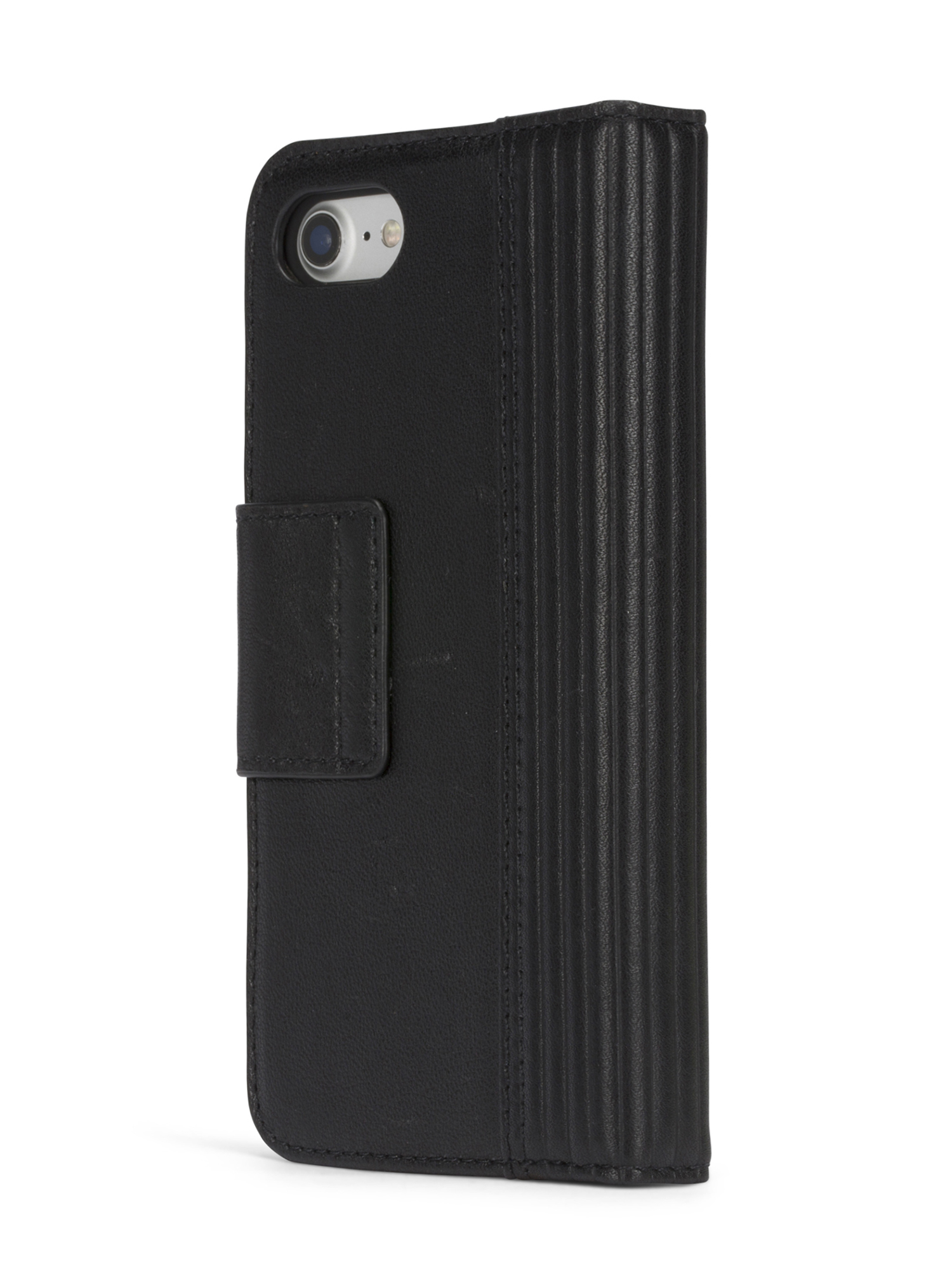 BLACK LINED LEATHER IPHONE 8 PLUS/7 PLUS FOLIO, 