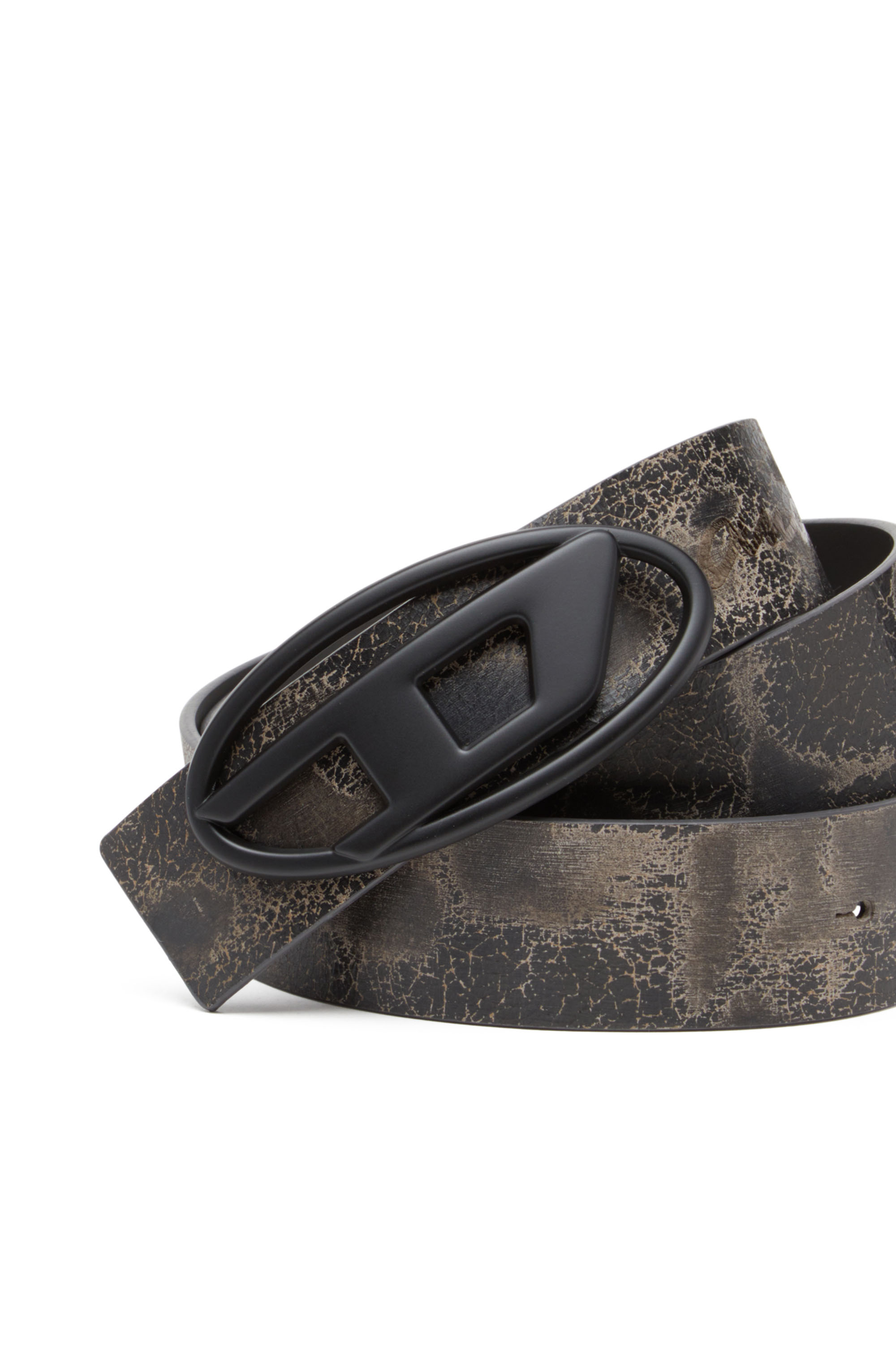 Diesel - B-1DR REV DD, Unisex's Reversible treated leather belt in Brown/Black - 3