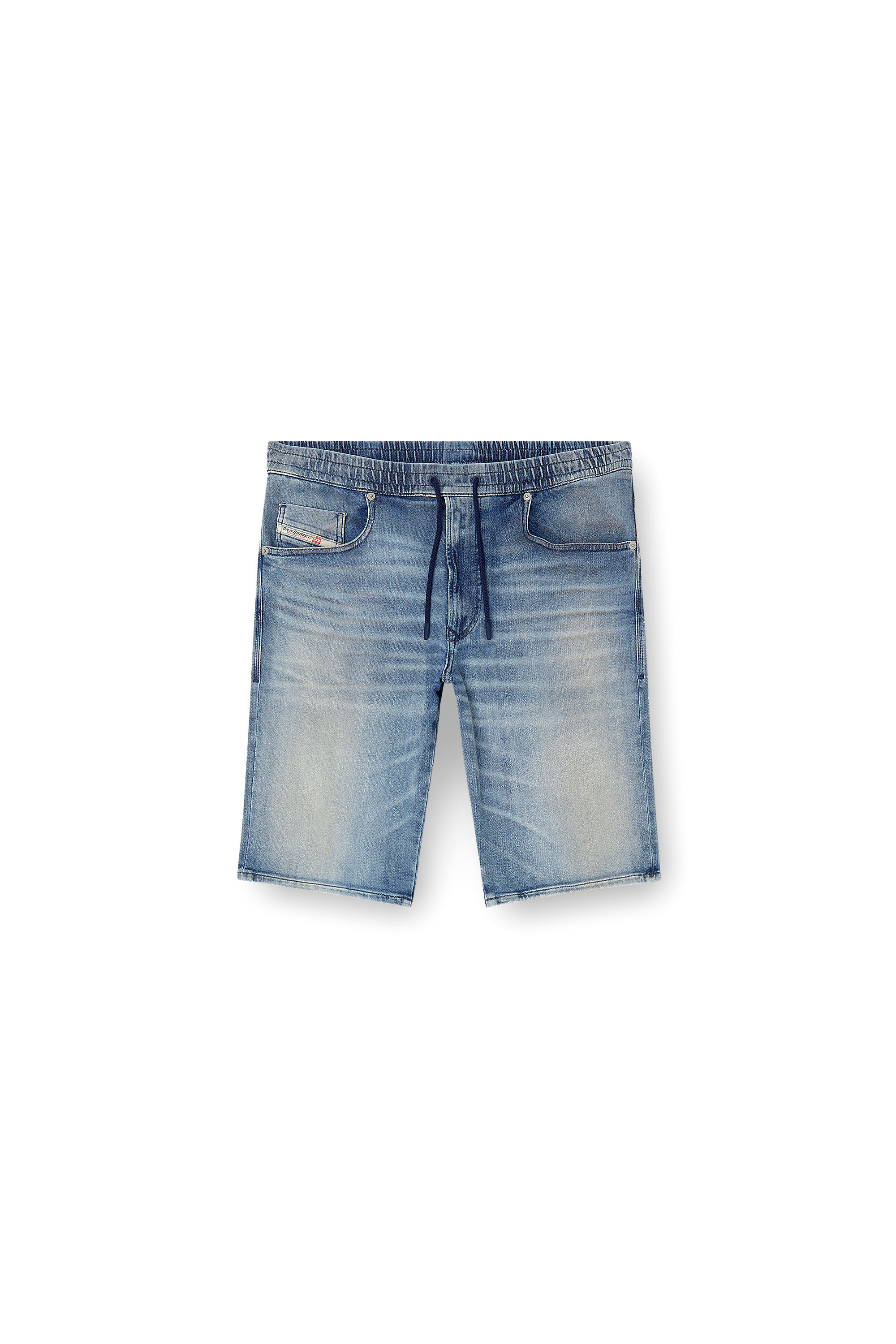 Diesel - 2033 D-KROOLEY-SHORT JOGG, Man's Slim-fit shorts in clean JoggJeans in Light Blue - 3