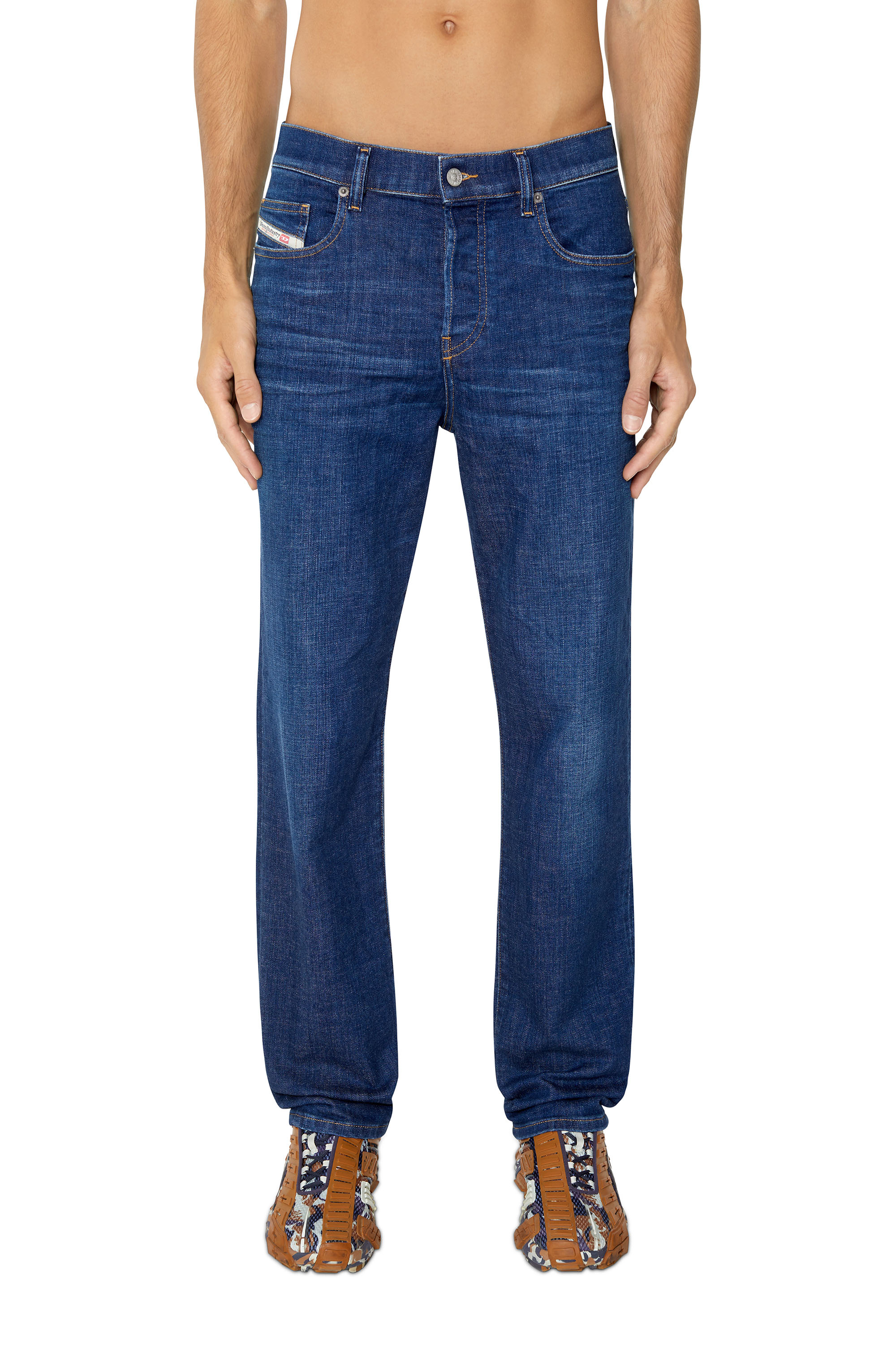 Diesel - 2020 D-Viker 09D45 Straight Jeans, Dark Blue - Image 1