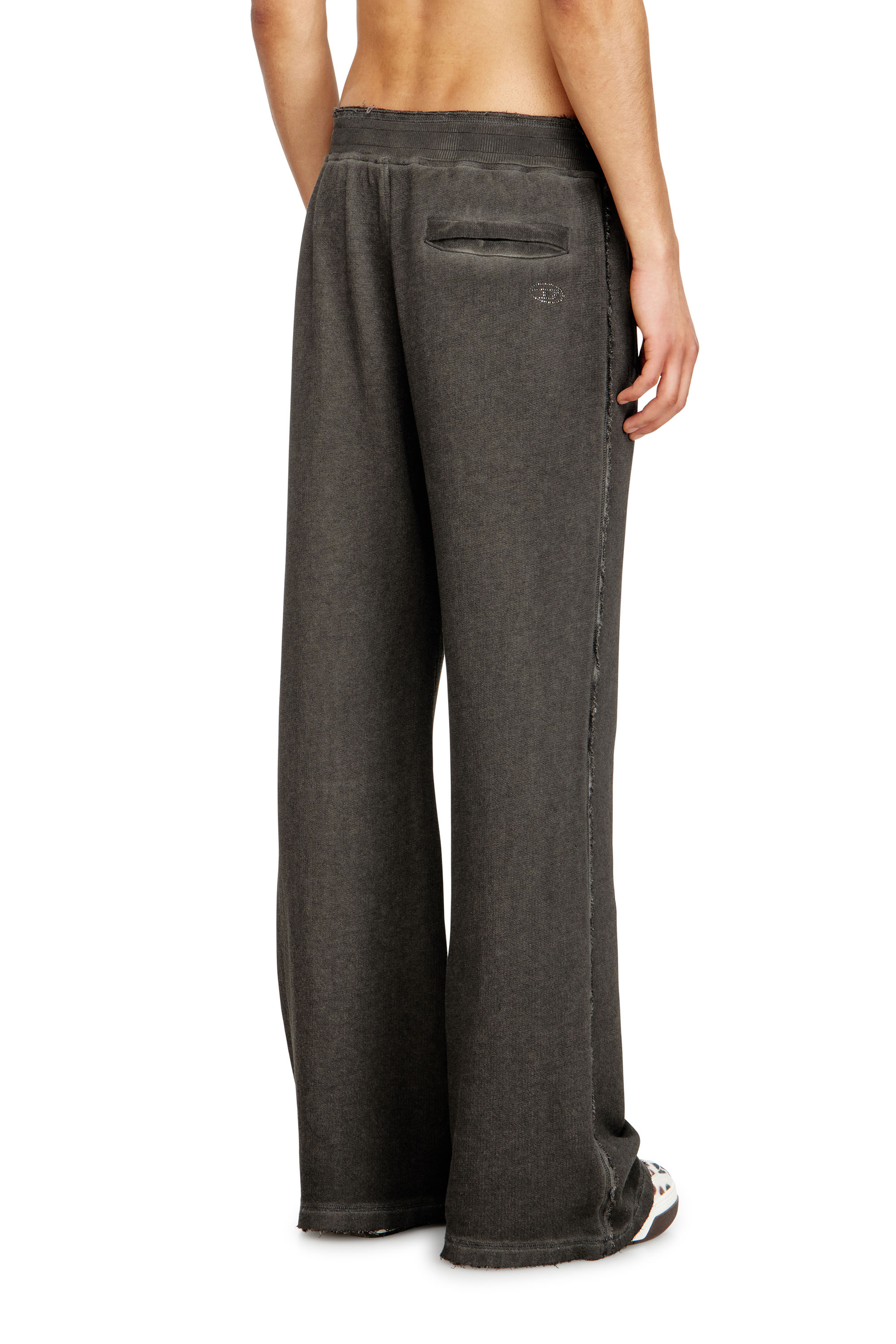 Diesel - P-QUINN, Man's Sweatpants with studs and graphic print in Grey - 3