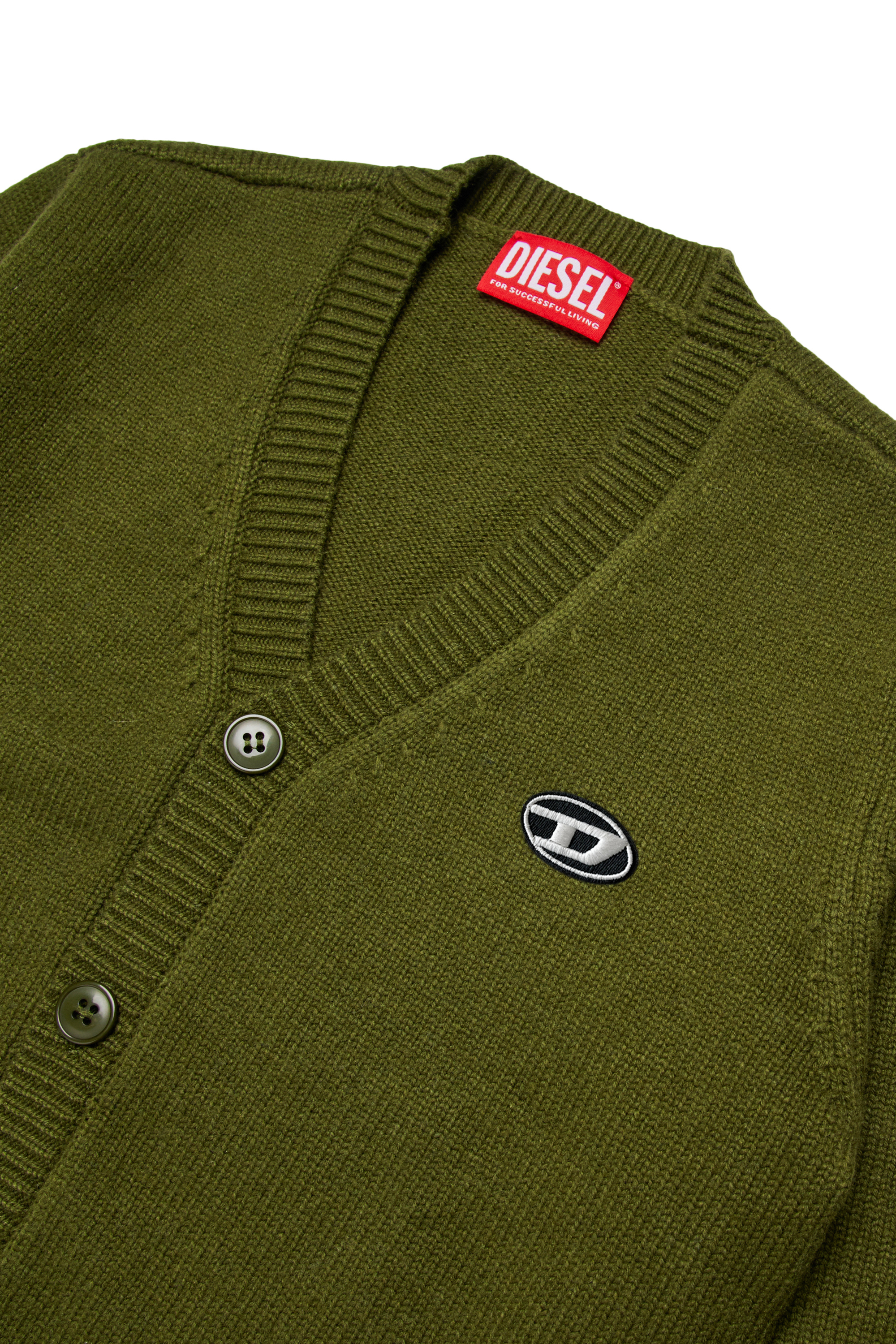 Diesel - KRAMCARDIGAN, Man's Wool cardigan in Green - 3