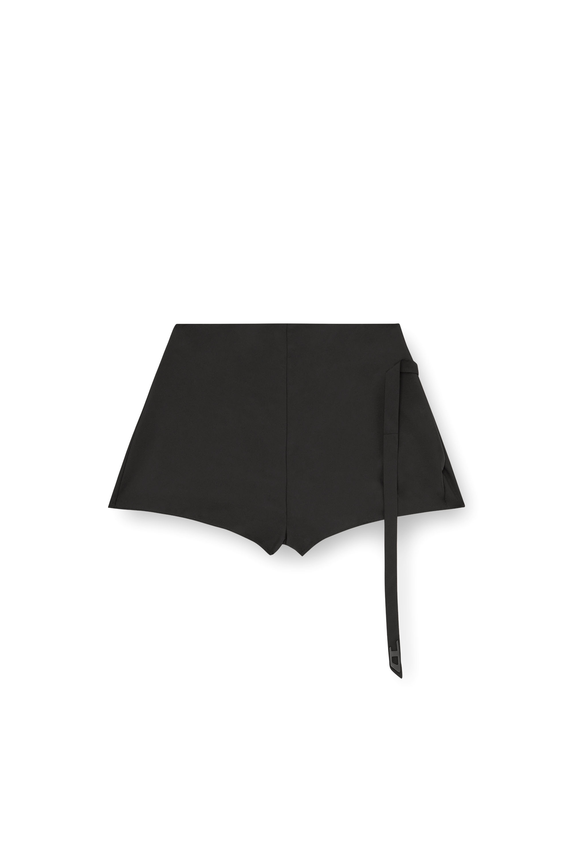Diesel - P-SARTO, Woman's Taffeta shorts with wrap effect in Black - 2