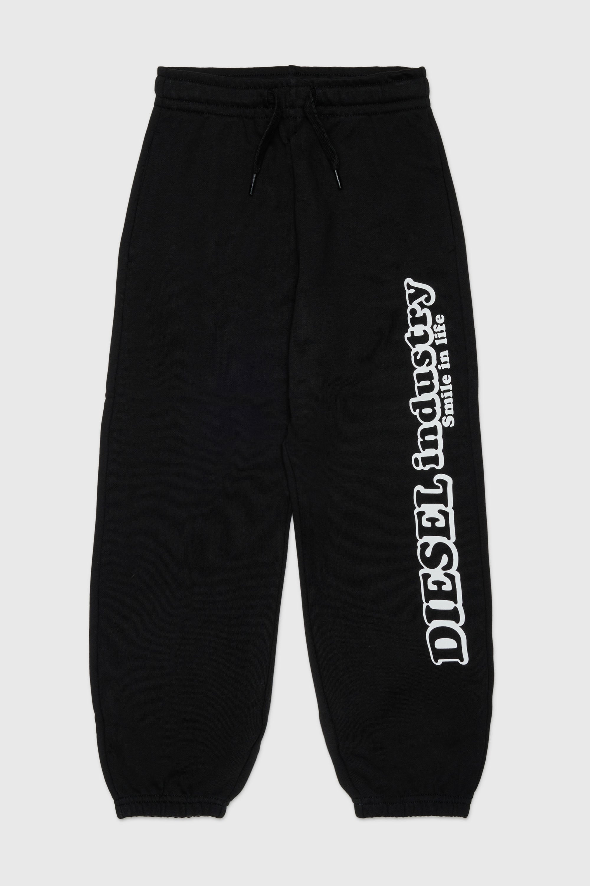 Diesel - PLODIM, Man's Cotton sweatpants with Diesel Industry print in Black - 1