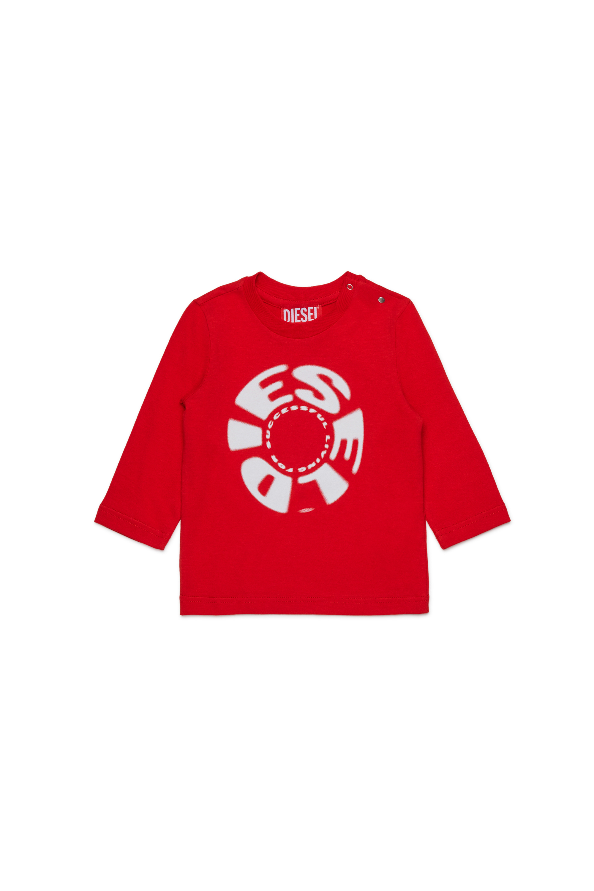 Diesel - TRAVONB, Man's Cotton T-shirt with print in Red - 1