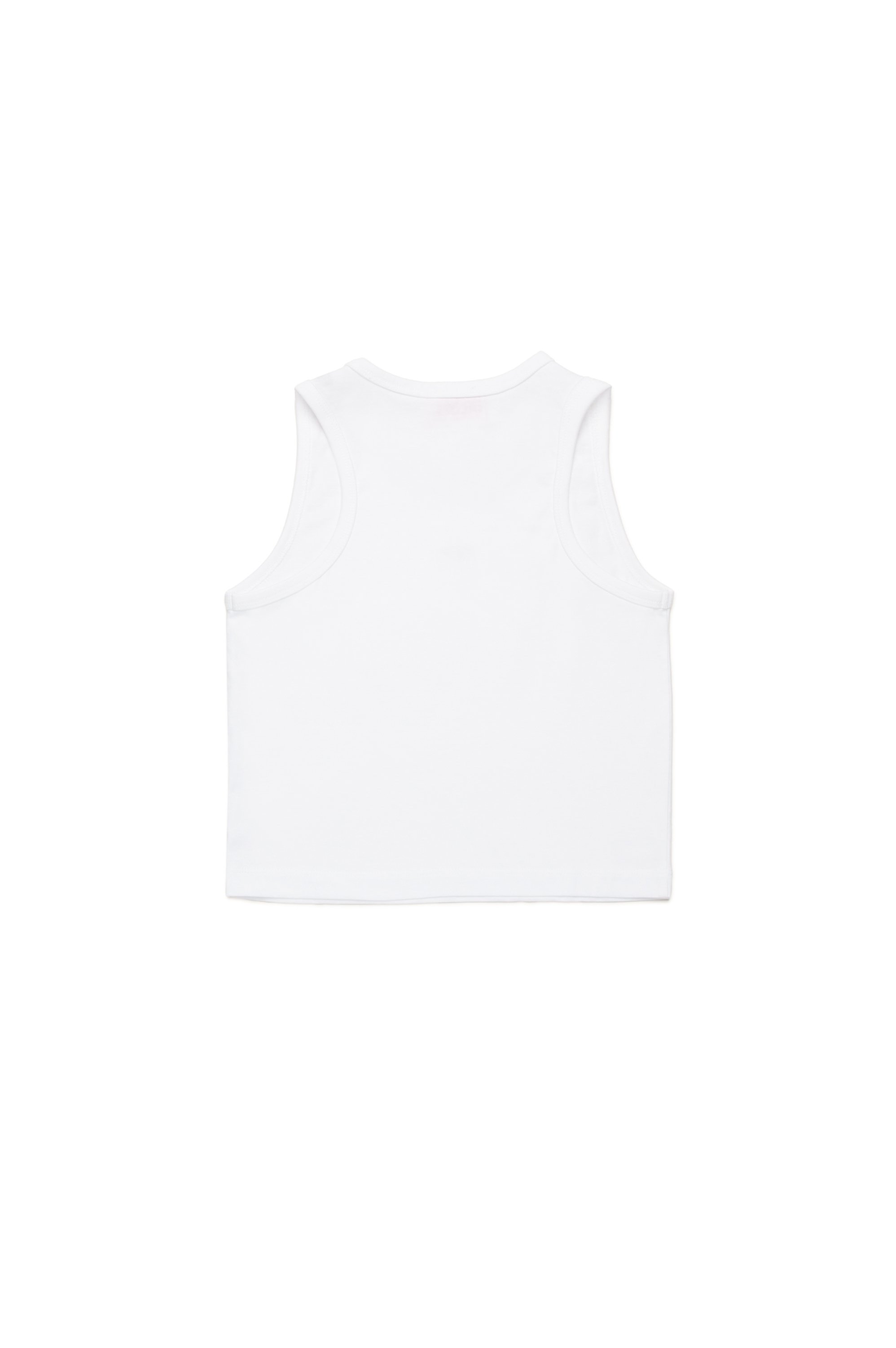 Diesel - TASPYRD, Woman's Tank top with D logo patch in White - 2