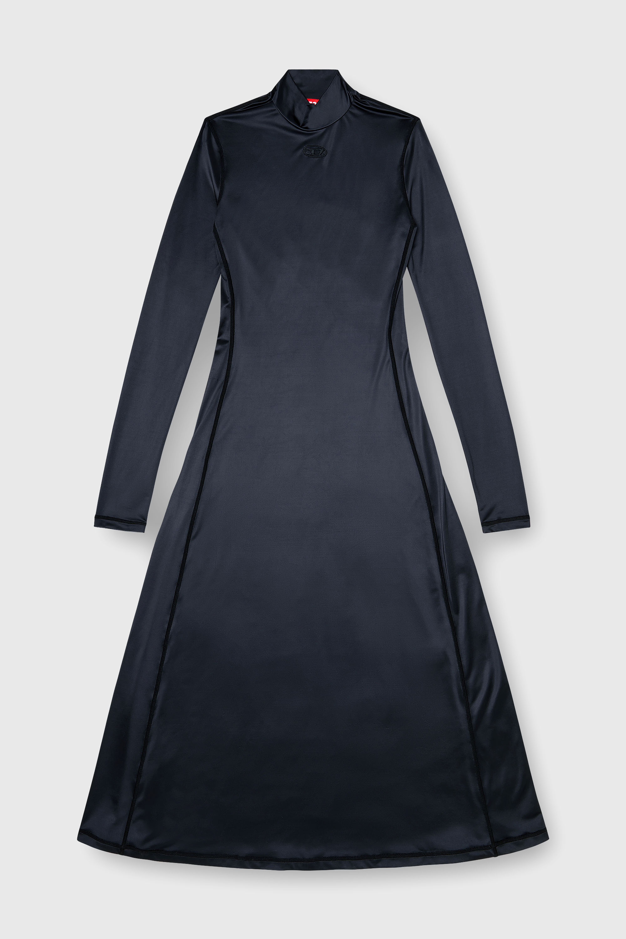 Diesel - D-UNGO, Woman's Fluid midi dress with turtle neck in Black - 1