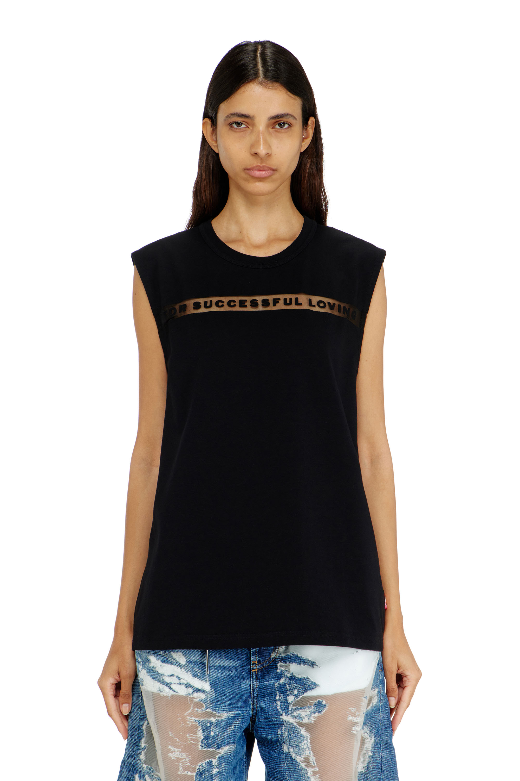 Diesel - PR-T-NORM-BISC-MATI-R, Unisex's Tank top with For Successful Loving logo in Black - 3