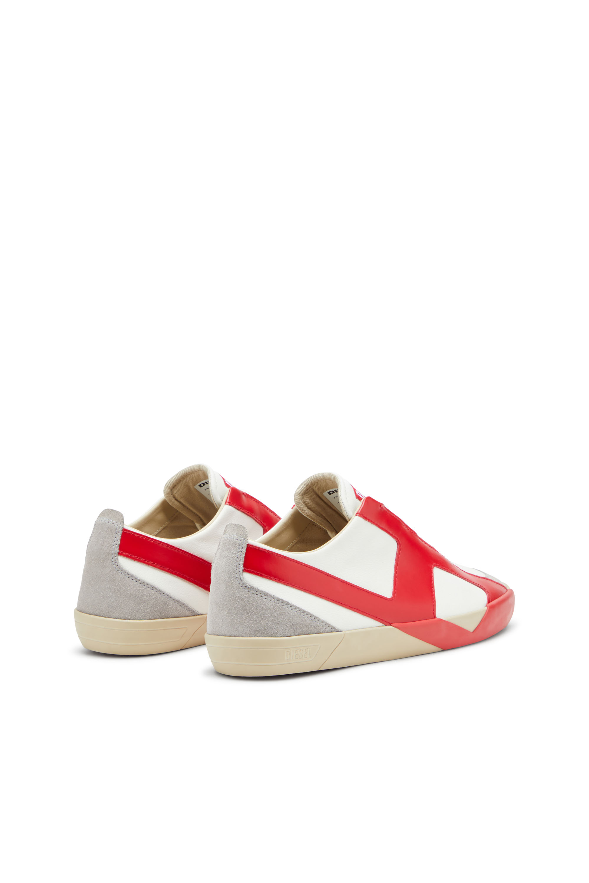 Diesel - S-SLANTE-D LOW, Man's S-Slante-D-Sneakers in suede and leather with D logo in White/Red - 3