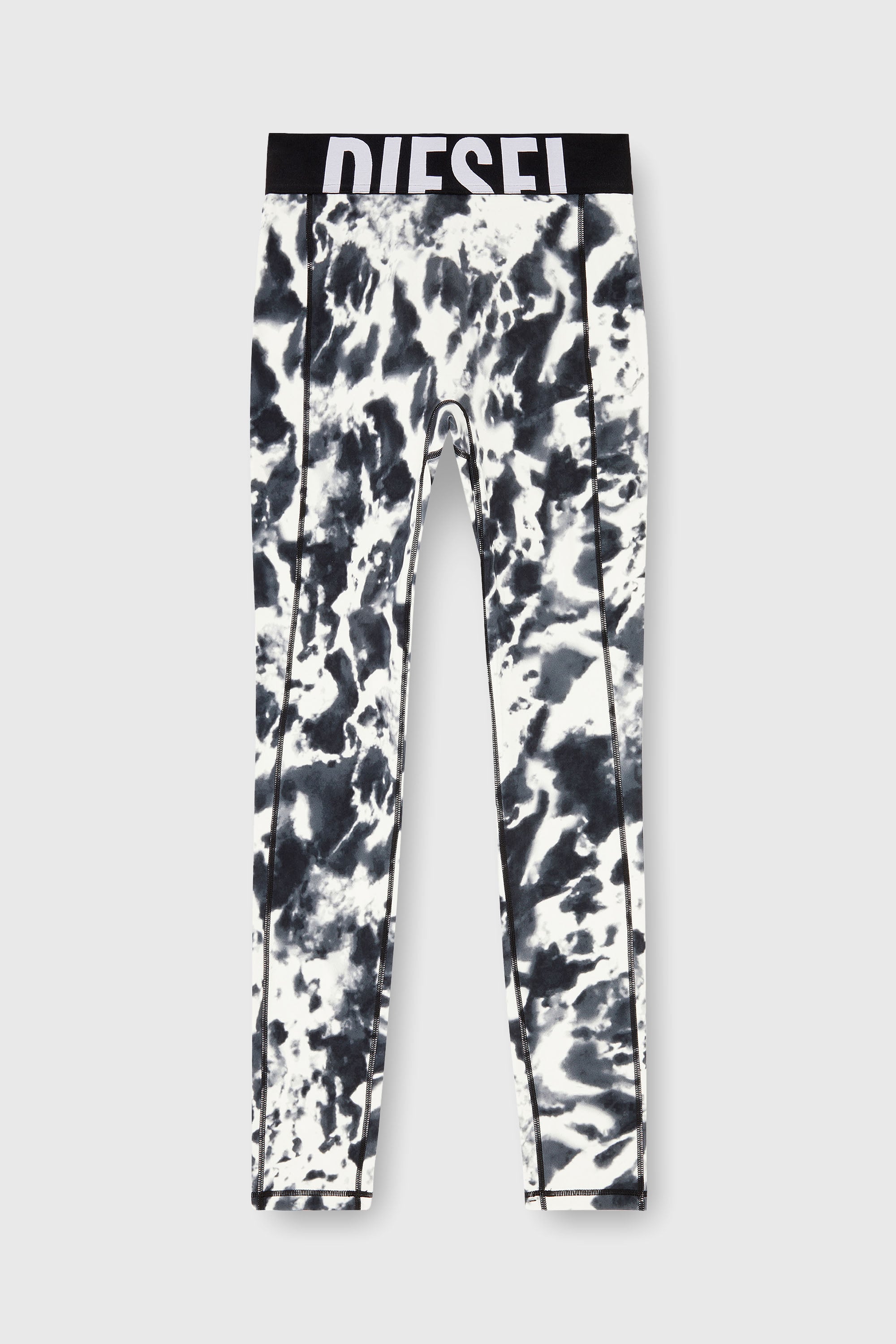 Diesel - ADELINE-D-POP, Woman's Leggings in printed microfibre in White/Black - 2