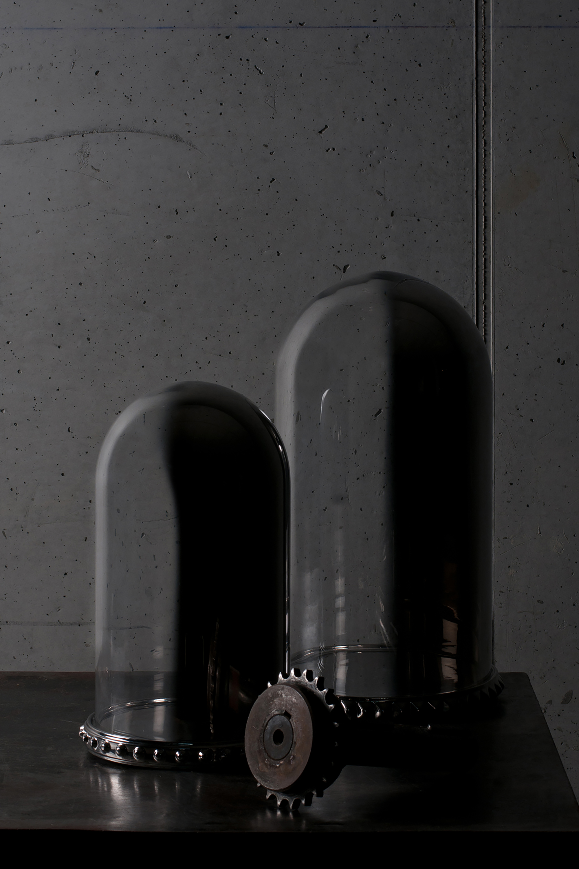 Diesel - 10942 GHOST SHELL, Unisex's Small glass dome with porcelain plate in Silver - 4