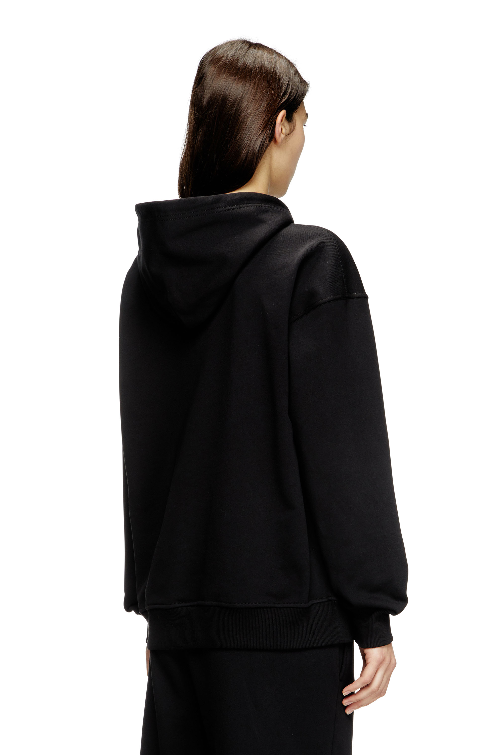 Diesel - F-BUXT-HOOD-OD, Woman's Hoodie with metal-effect Oval D logo in Black - 4
