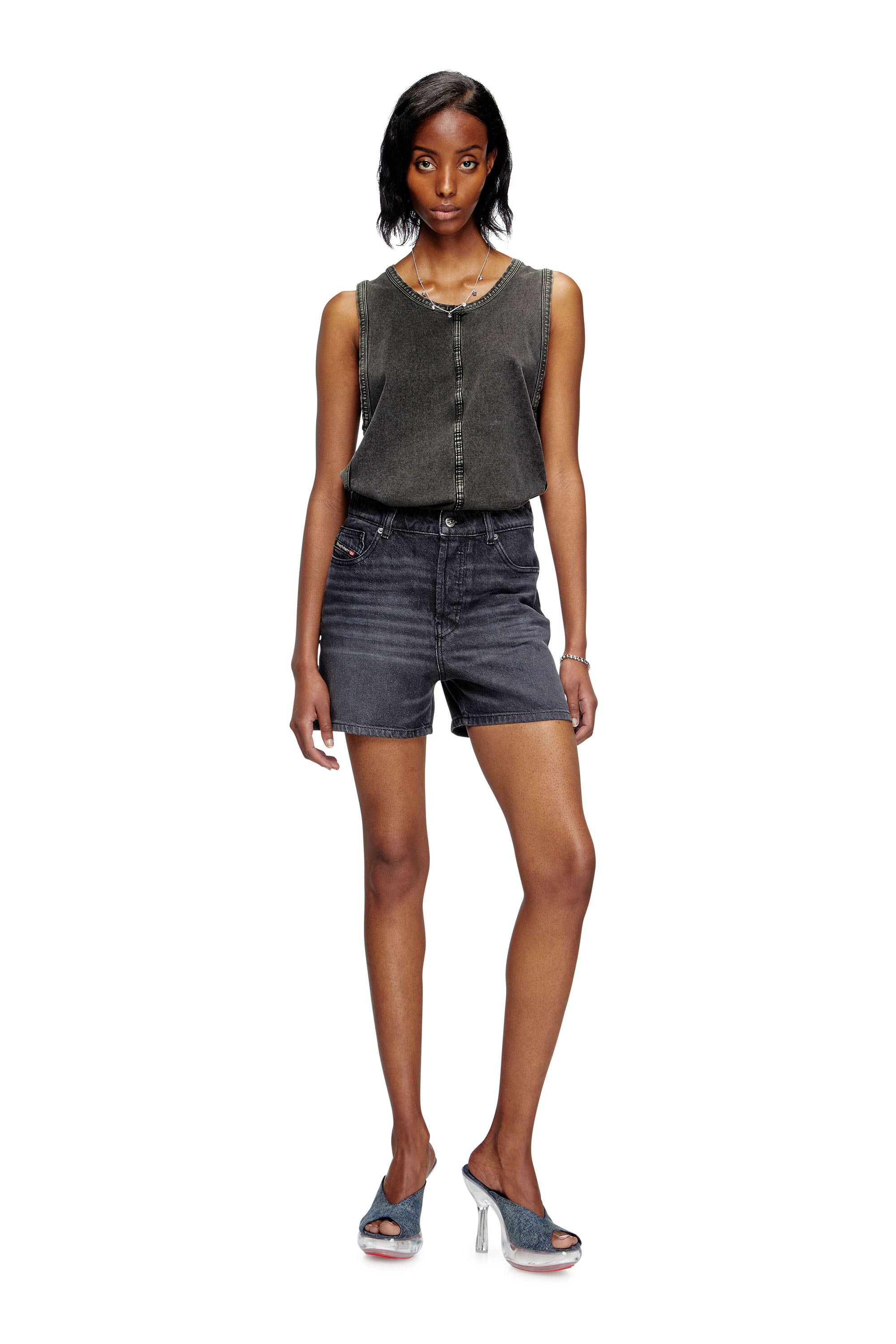 Diesel - DE-JIRO, Woman's Denim shorts in Black - 1