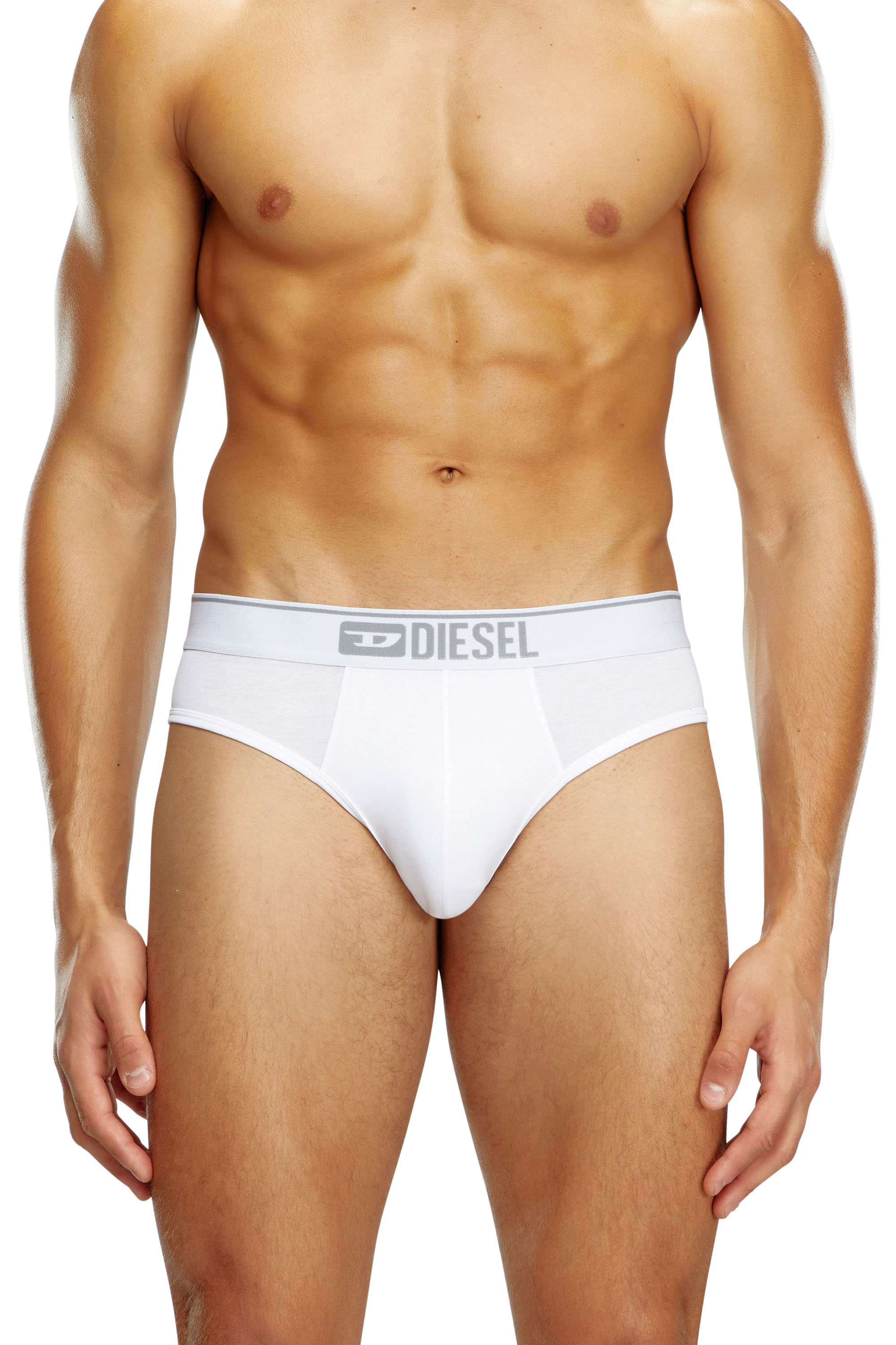 UMBR-ANDRETHREEPACK, White/Black Diesel - UMBR-ANDRETHREEPACK, Man's Three-pack of plain logo briefs in White/Black - 3