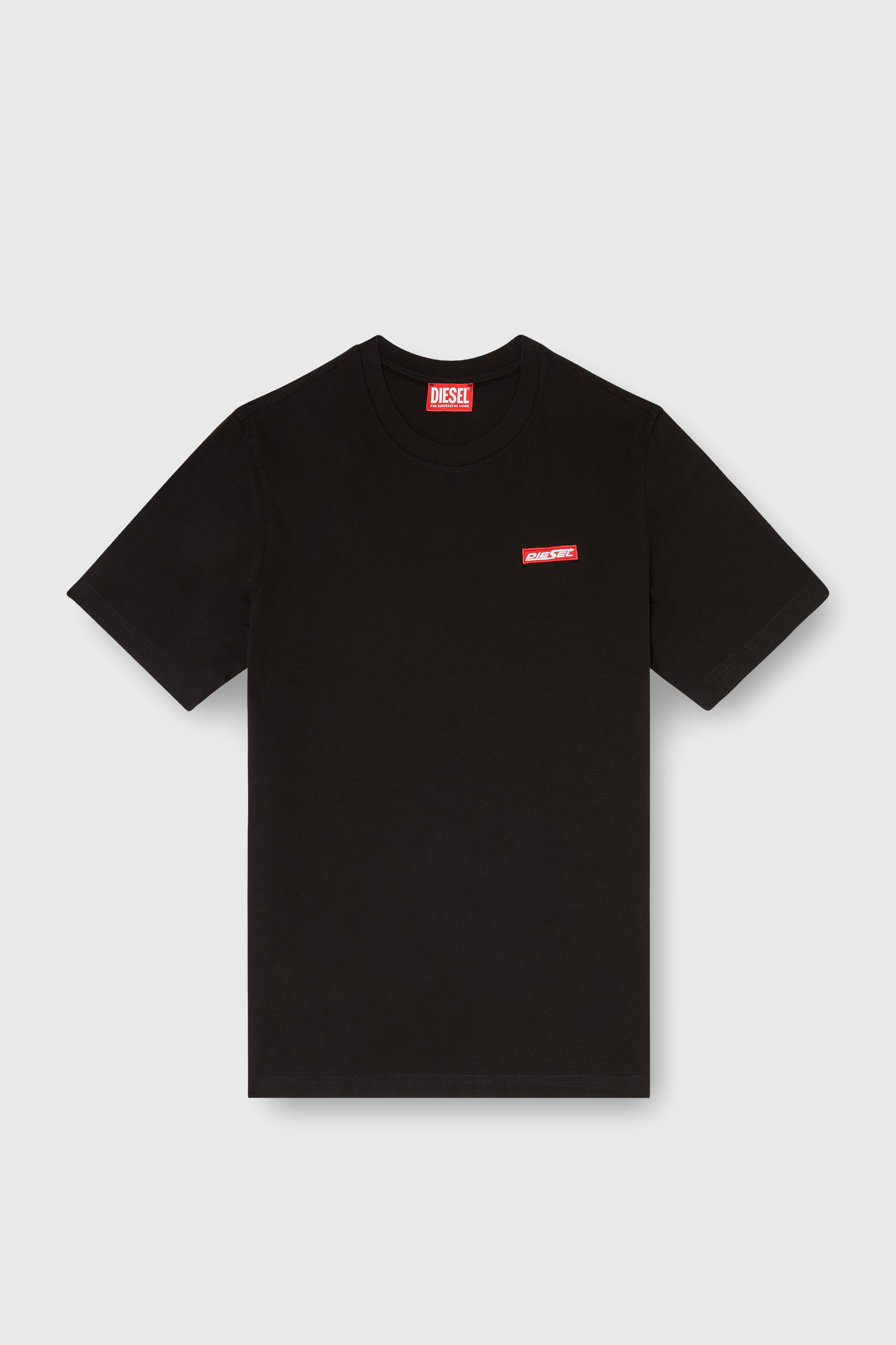 Diesel - T-ADJUST-AA12, Man's Cotton T-shirt with logo patch in Black - 2