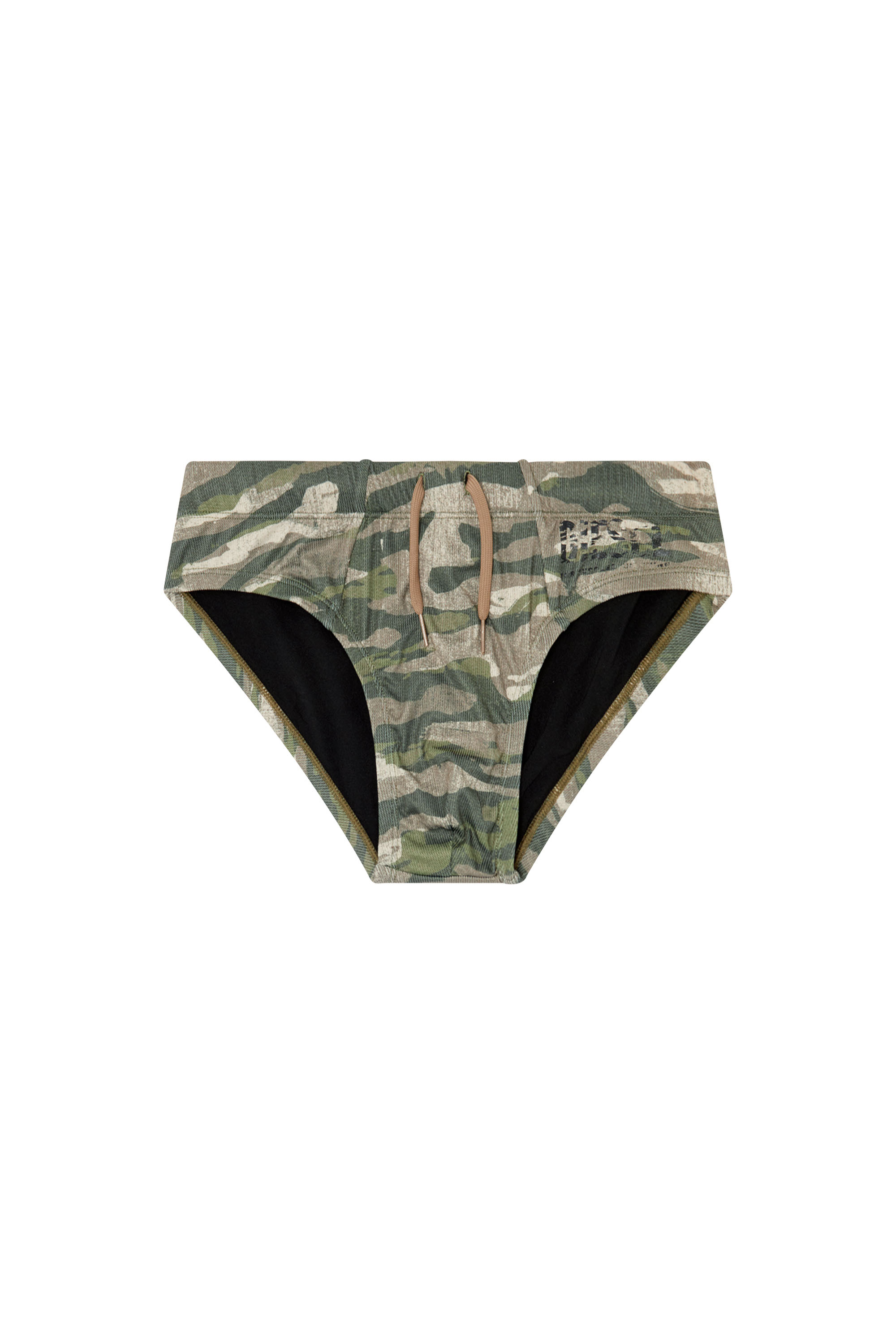 Diesel - ALFIE-UTLT, Man's Swim briefs with camo print in Military Green - 4