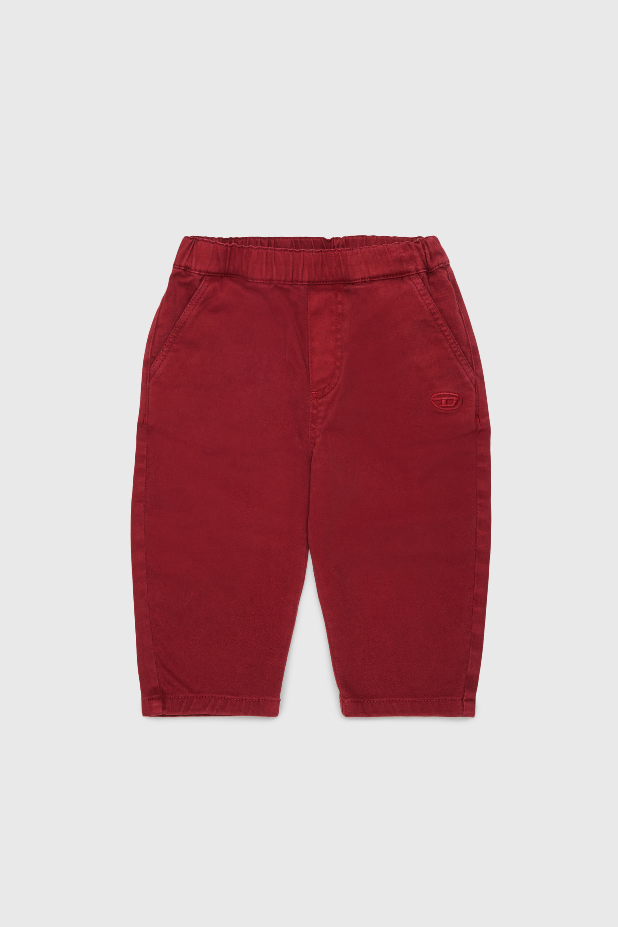 Diesel - PBADIB, Woman's Cotton pants with Oval D embroidery in Red - 1