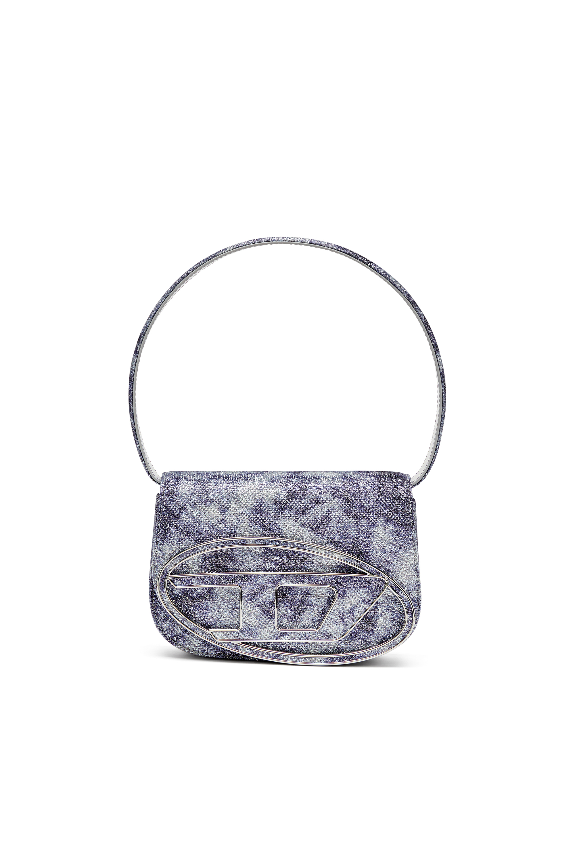 Diesel - 1DR, Woman's 1DR-Iconic shoulder bag in shimmer fabric in Blue - 1