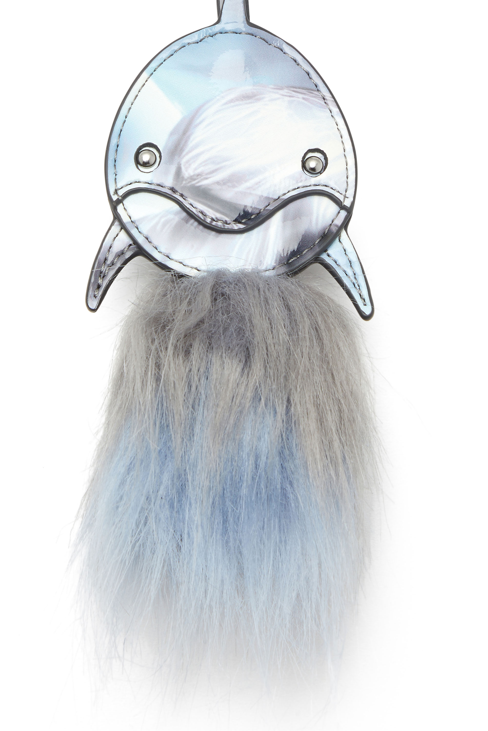 Diesel - FUR CHARMS II, Woman's Dolphin bag charm with fluffy tail in Azure - 3