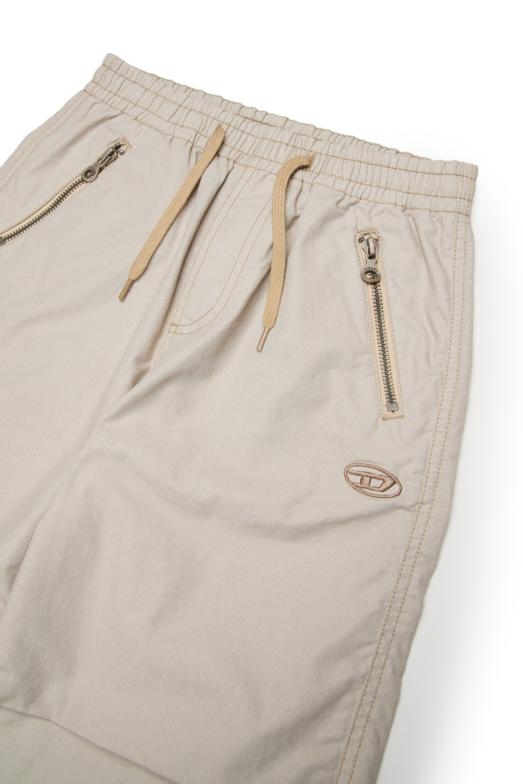 Diesel - PDIAMANDA, Unisex's Drawstring pants with Oval D embroidery in Beige - 3