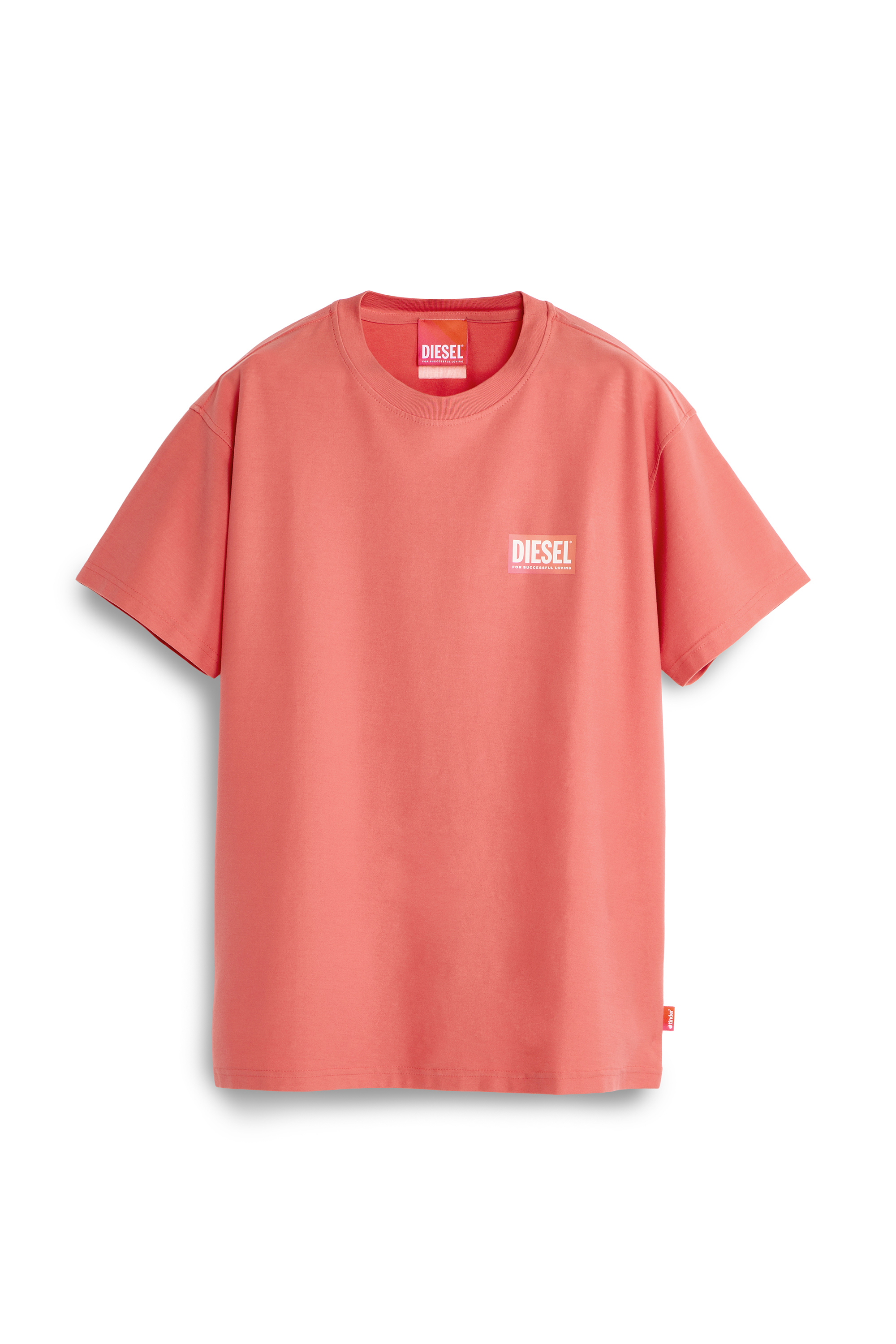 Diesel - PR-T-NORM-CHITIND-R, Unisex's T-shirt with transparent back logo in Coral Rose - 2
