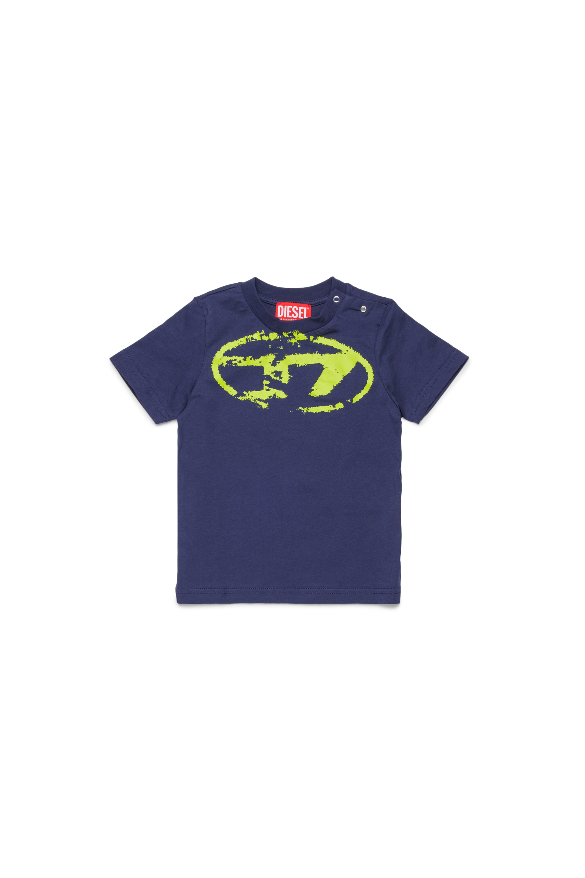 Diesel - TBOXTN14B, Unisex's T-shirt with distressed Oval D logo in Dark Blue - 1