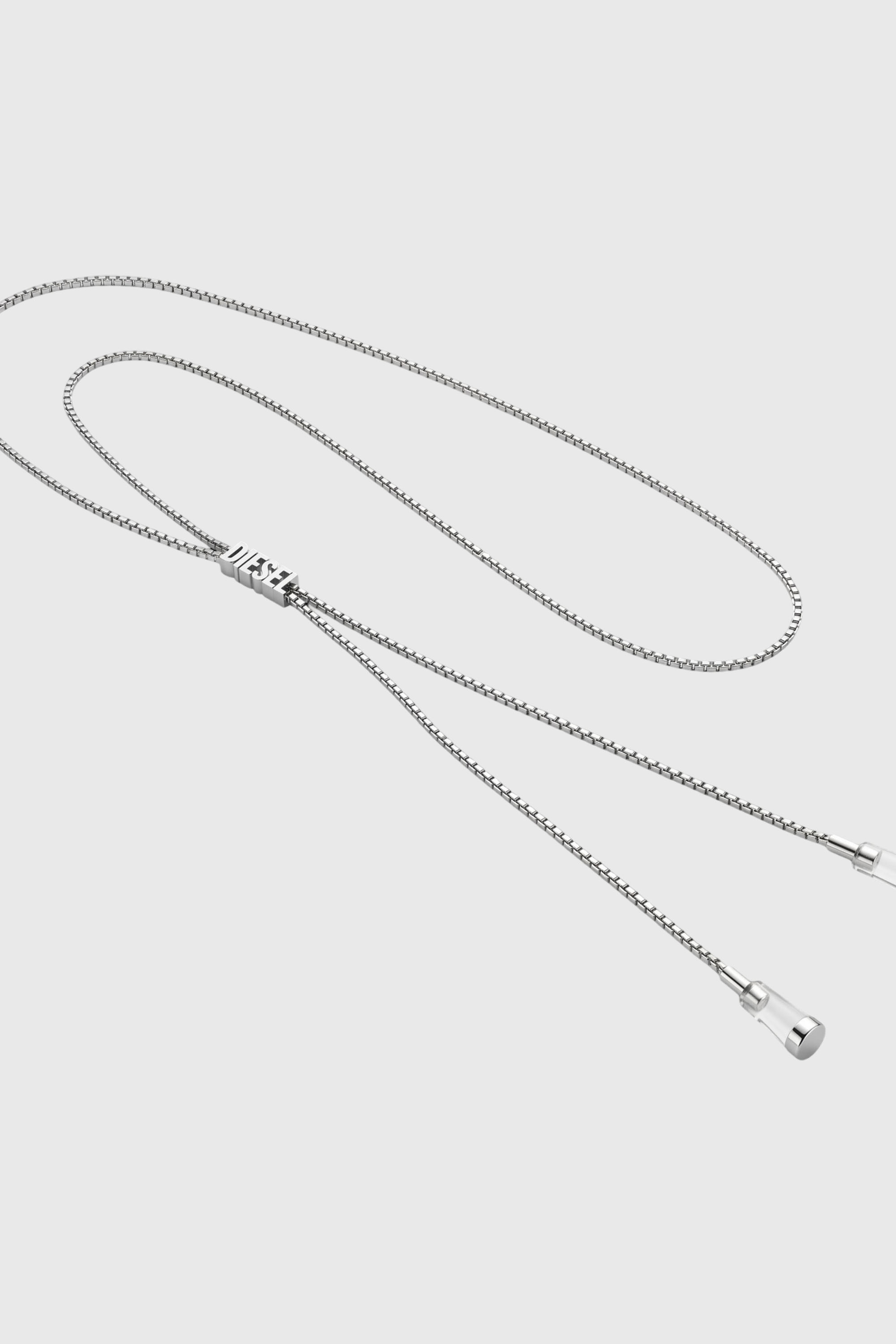 Diesel - 60669 EARBUDS CHAIN EARBUNDS CHAIN, Unisex's D chain earbuds necklace in Silver - 2
