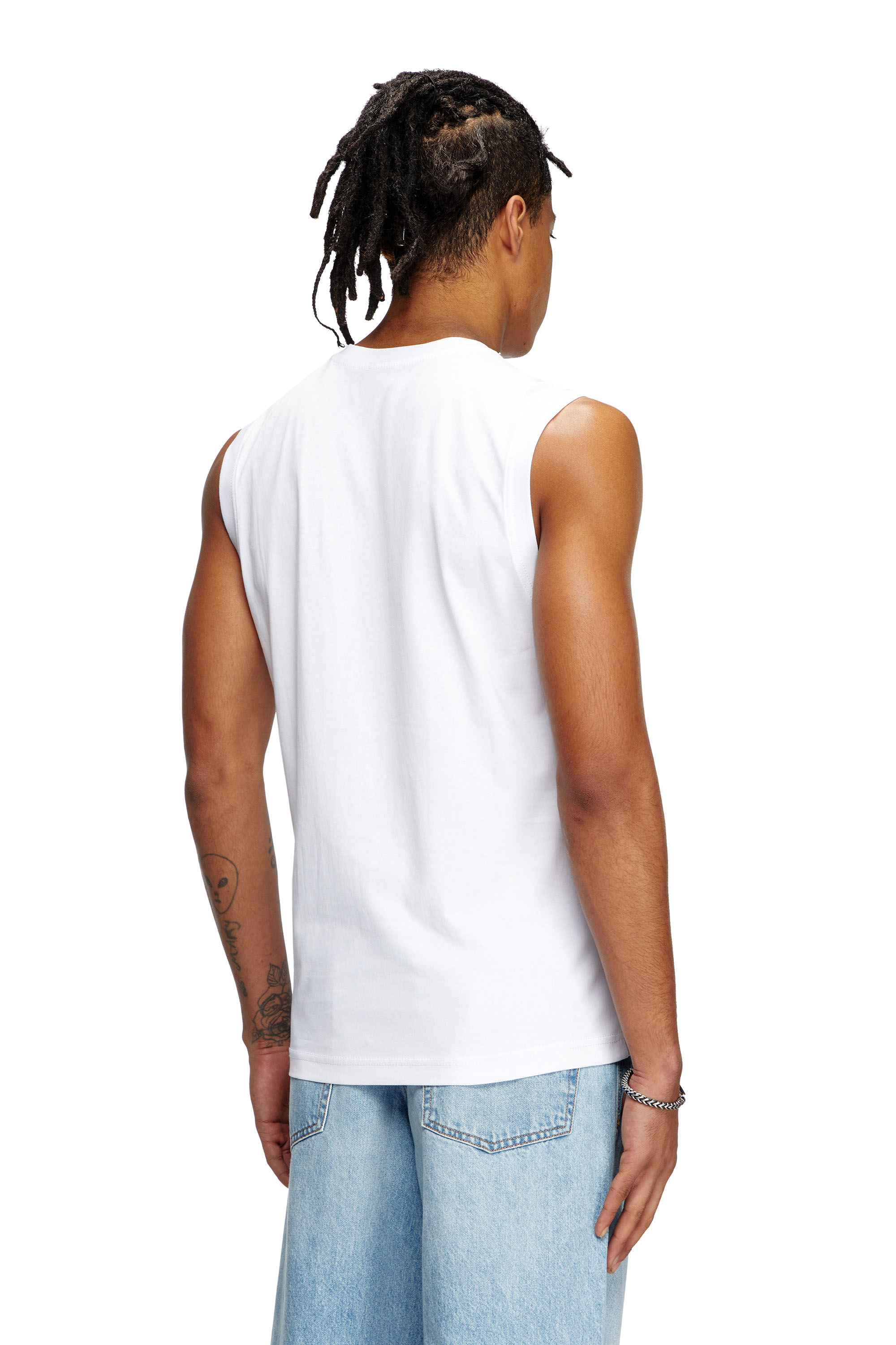 T-ISCO-DIV, White Diesel - T-ISCO-DIV, Man's Tank top with chest logo print in White - 4