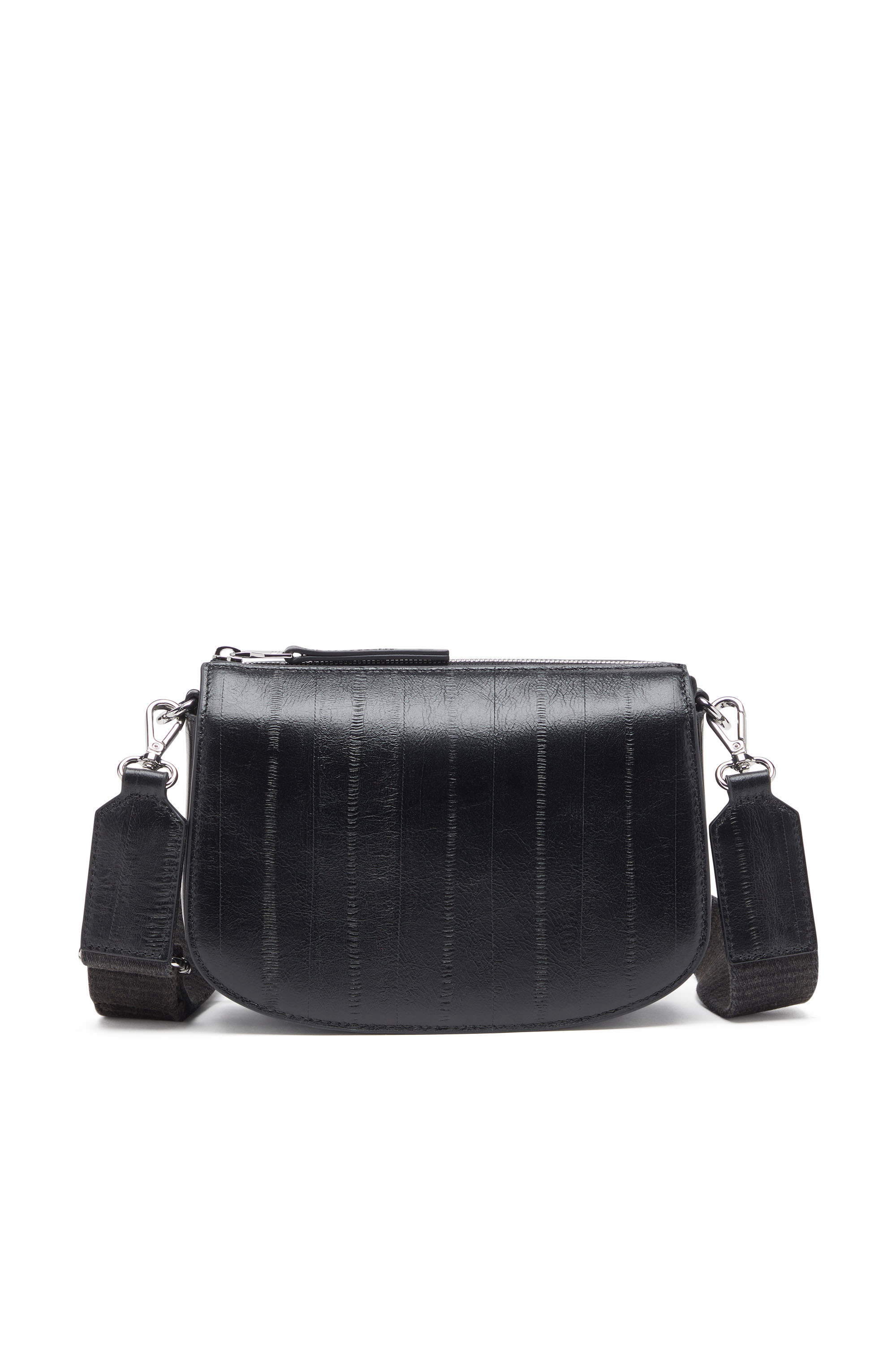 Diesel - 1DR CAMERA BAG, Man's Camera bag in eel-effect leather in Black - 2