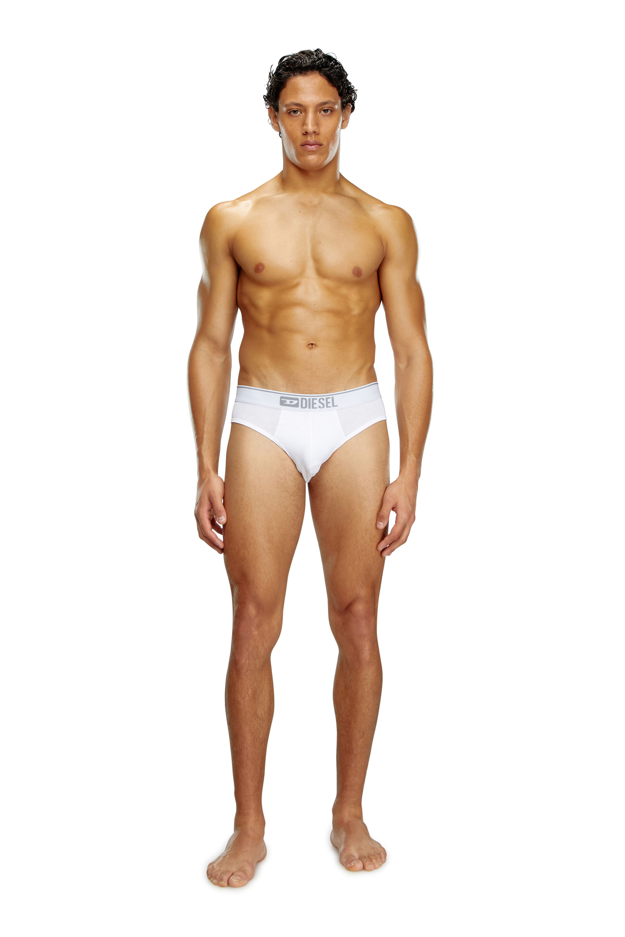 UMBR-ANDRETHREEPACK, White/Black Diesel - UMBR-ANDRETHREEPACK, Man's Three-pack of plain logo briefs in White/Black - 1