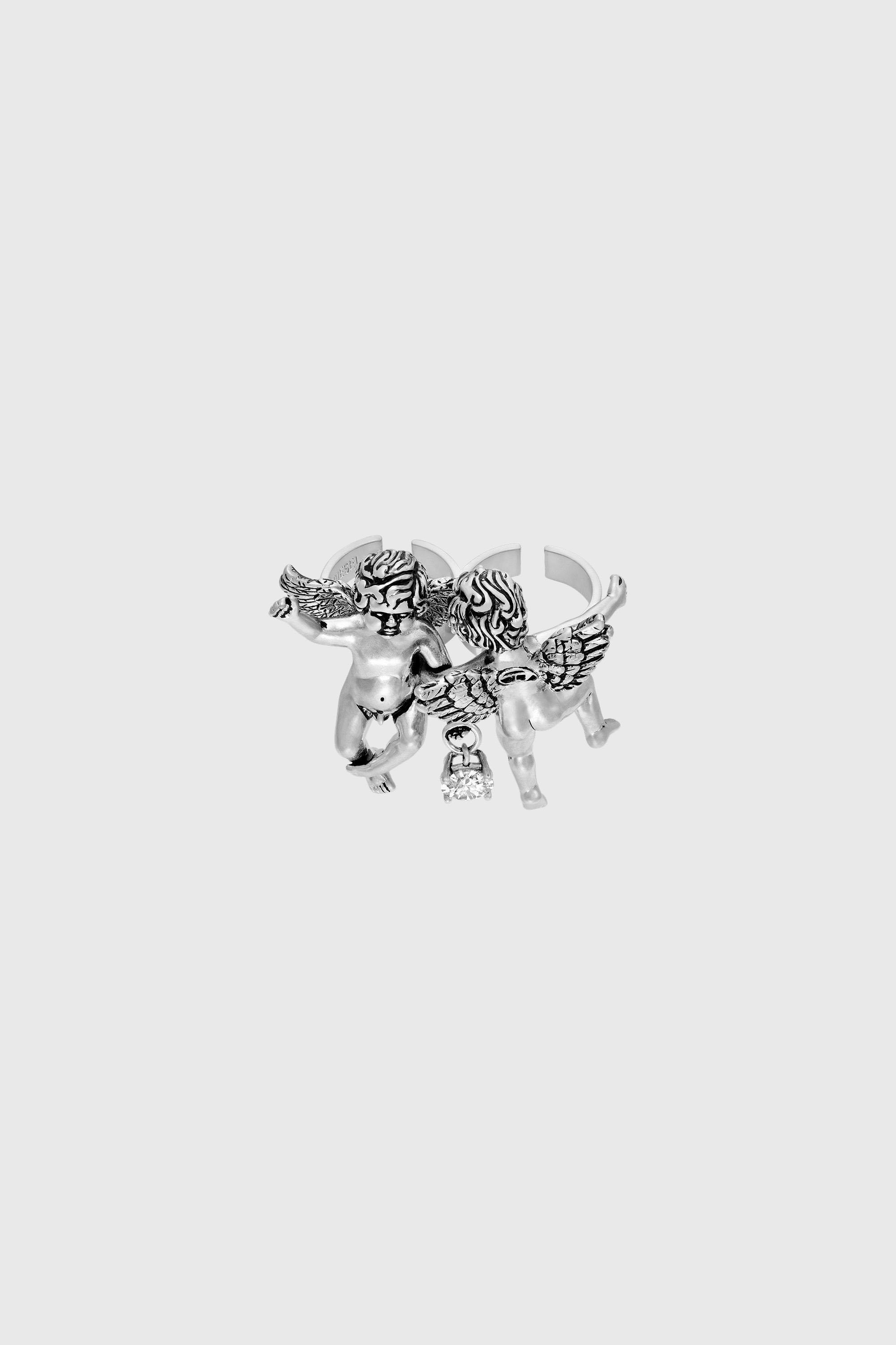 Diesel - DX1752040, Unisex's Silver-tone angels multi-finger ring in Silver - 1