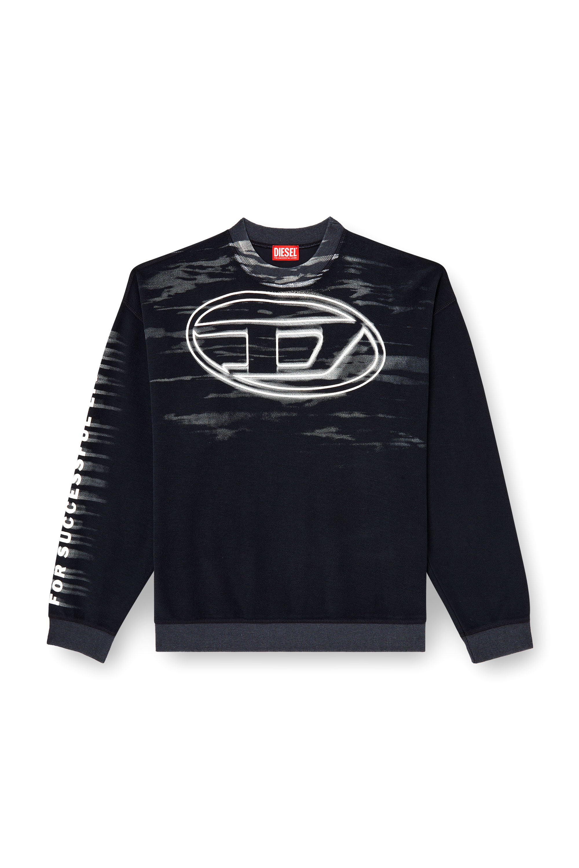 Diesel - S-BOXT-T1, Man's Cotton sweatshirt with Oval D print in Dark Blue - 2