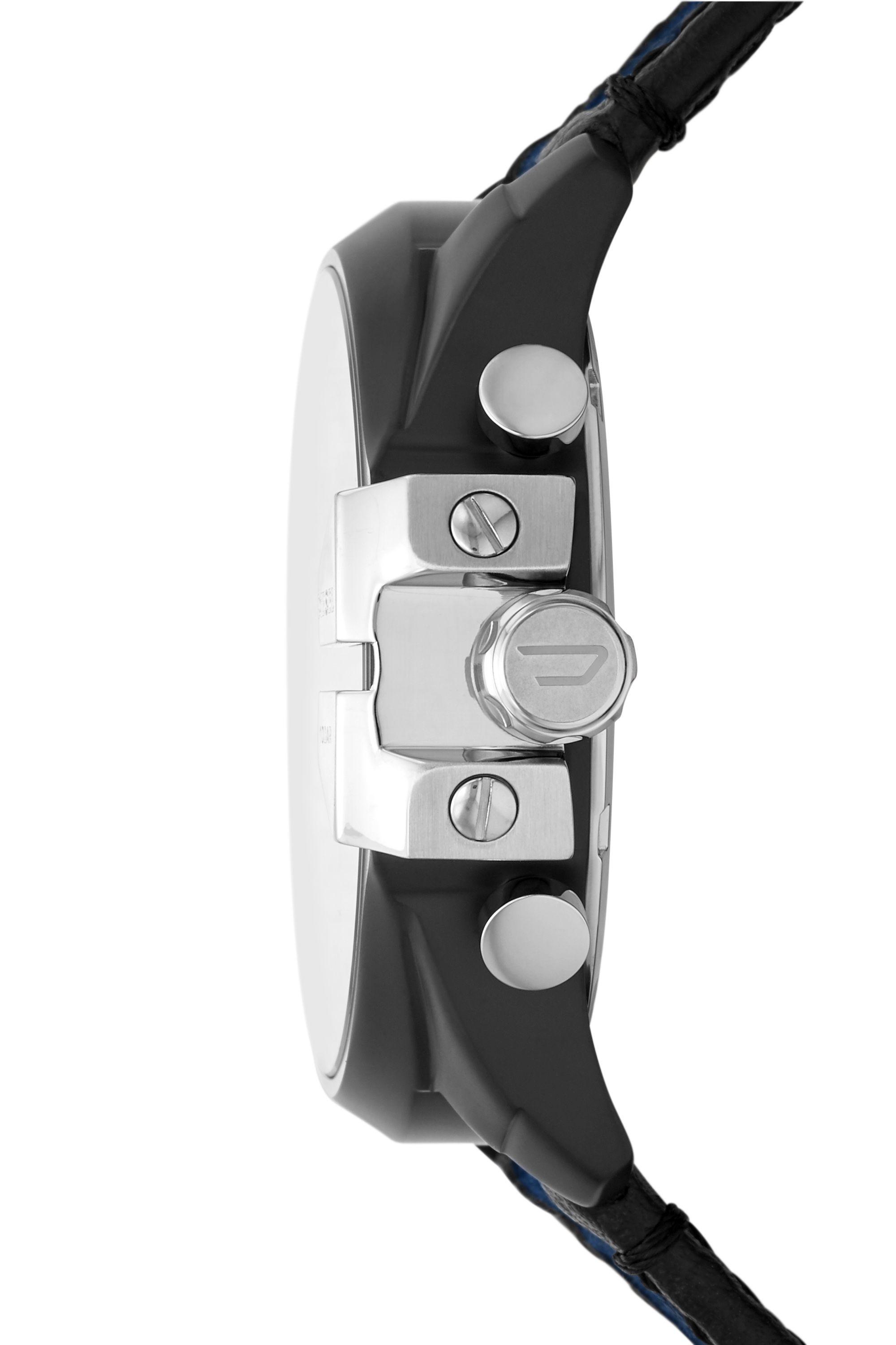 Diesel - DZ4568, Man's Baby Chief chronograph two-tone denim and leather watch in Blue - 3