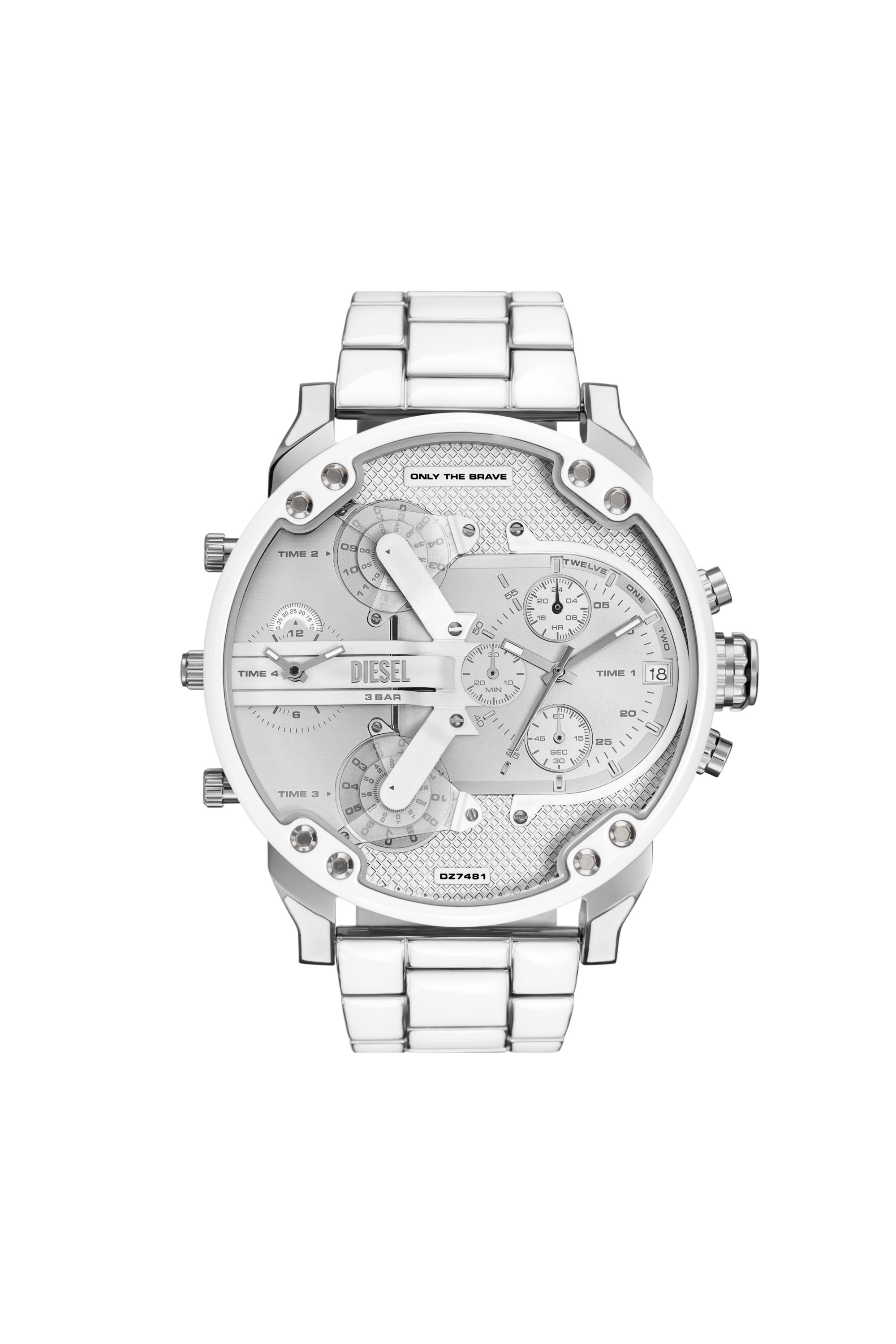Diesel - DZ7481, Man's Mr. Daddy 2.0 white and stainless steel watch in Silver - 1